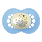 MAM Original Night 6+ Mesi | Succhietto Silicone Luminoso Azzurro Confezione Doppia | 2 Pezzi  