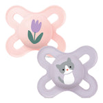 MAM Start 0-2 Mesi | Succhietto Silicone Rosa Confezione Doppia | 2 Pezzi  
