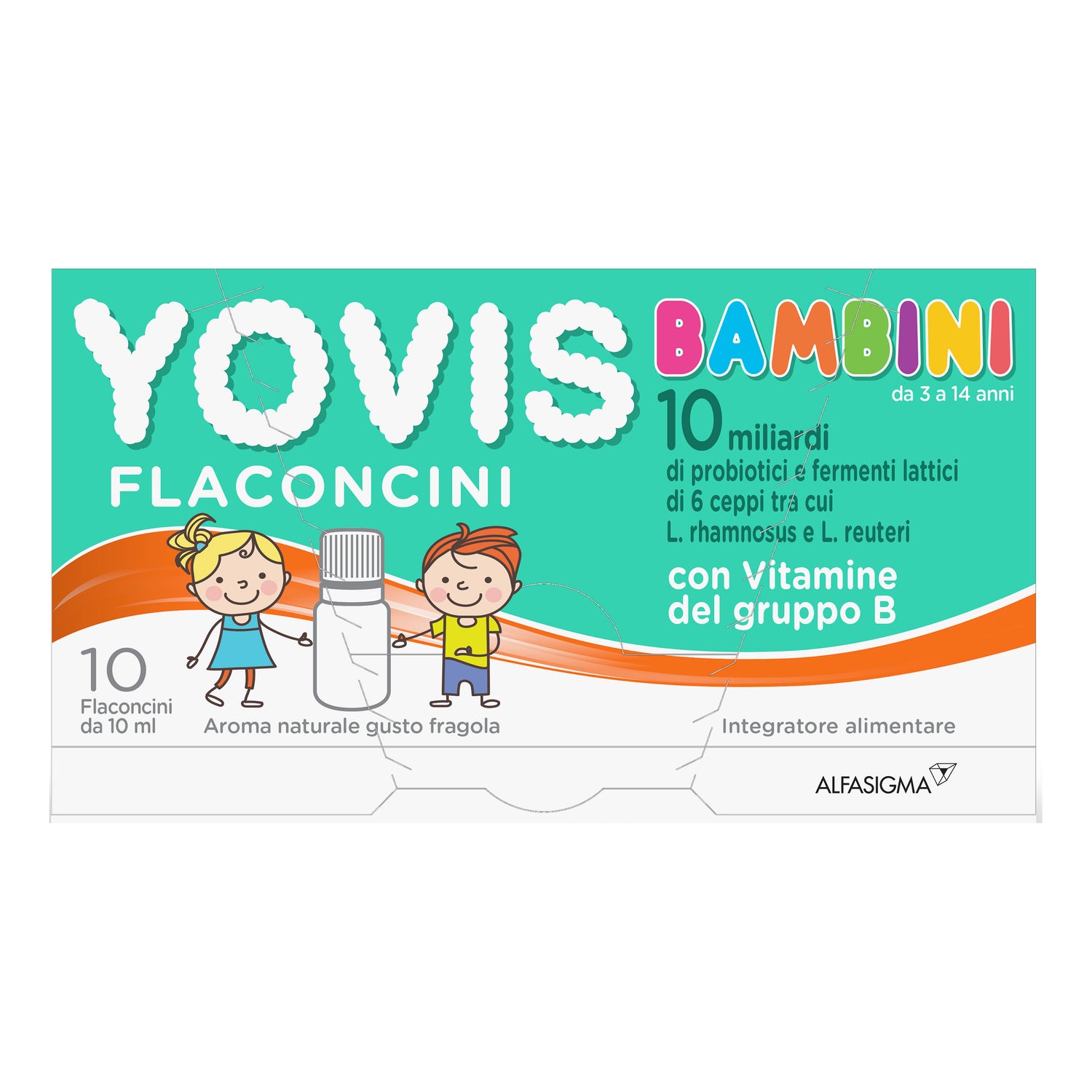 Yovis Bambini Fragola 10 Miliardi Di Fermenti Lattici 10 Flaconcini 10ml