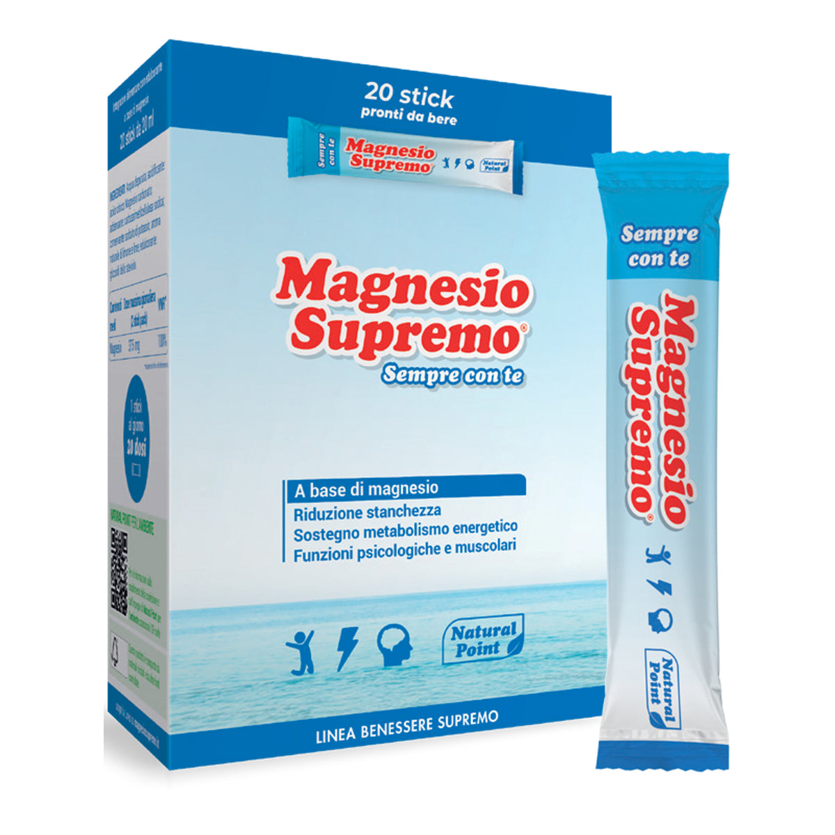 Magnesio Supremo Sempre Con Te | Magnesio Citrato Liquido | 20 Stick  