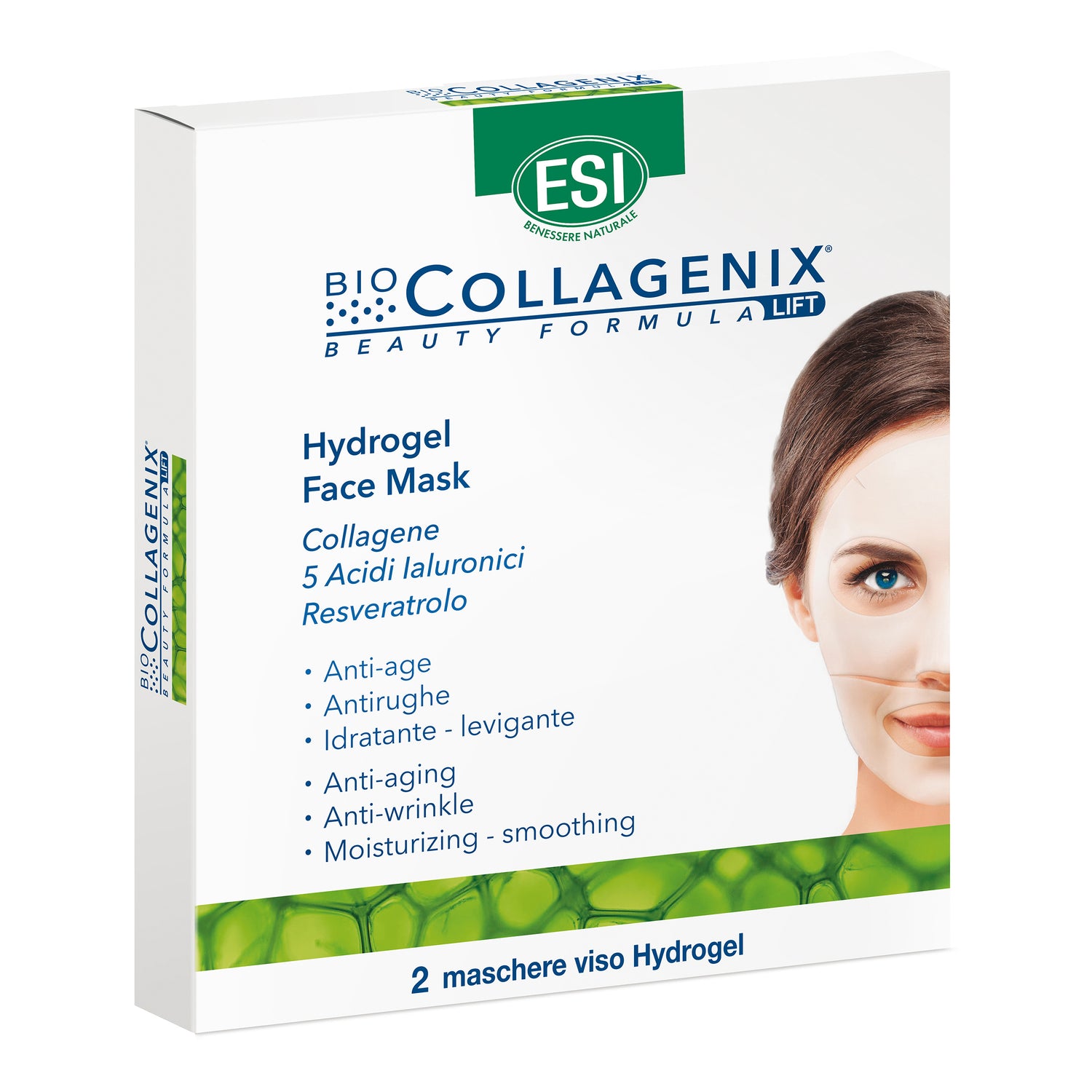 Esi Biocollagenix Hydrogel Face Mask Beauty Formula Lift Maschera Viso 2 Pezzi