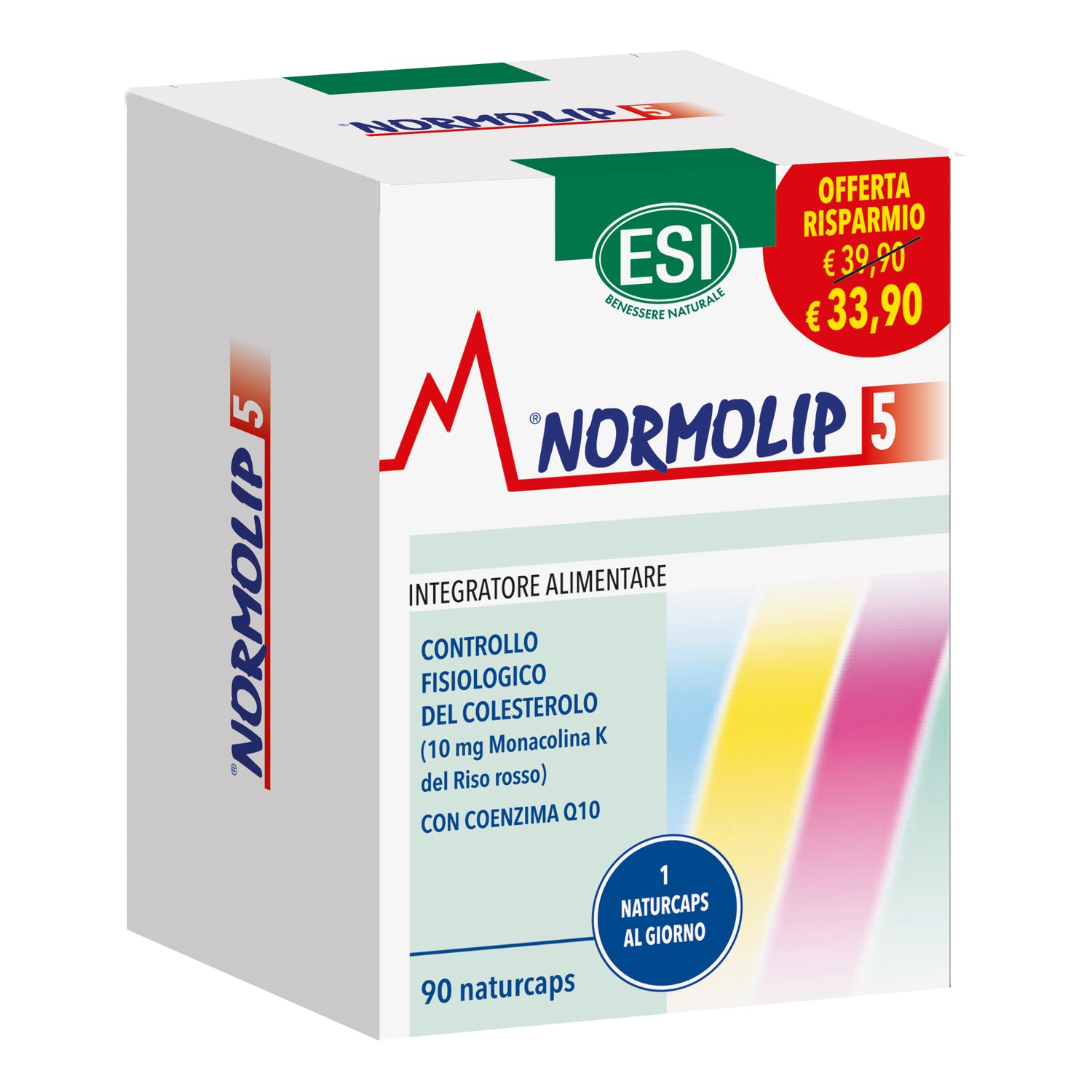 Esi Normolip 5 Controllo Del Colesterolo 90 Naturcaps Taglio Prezzo