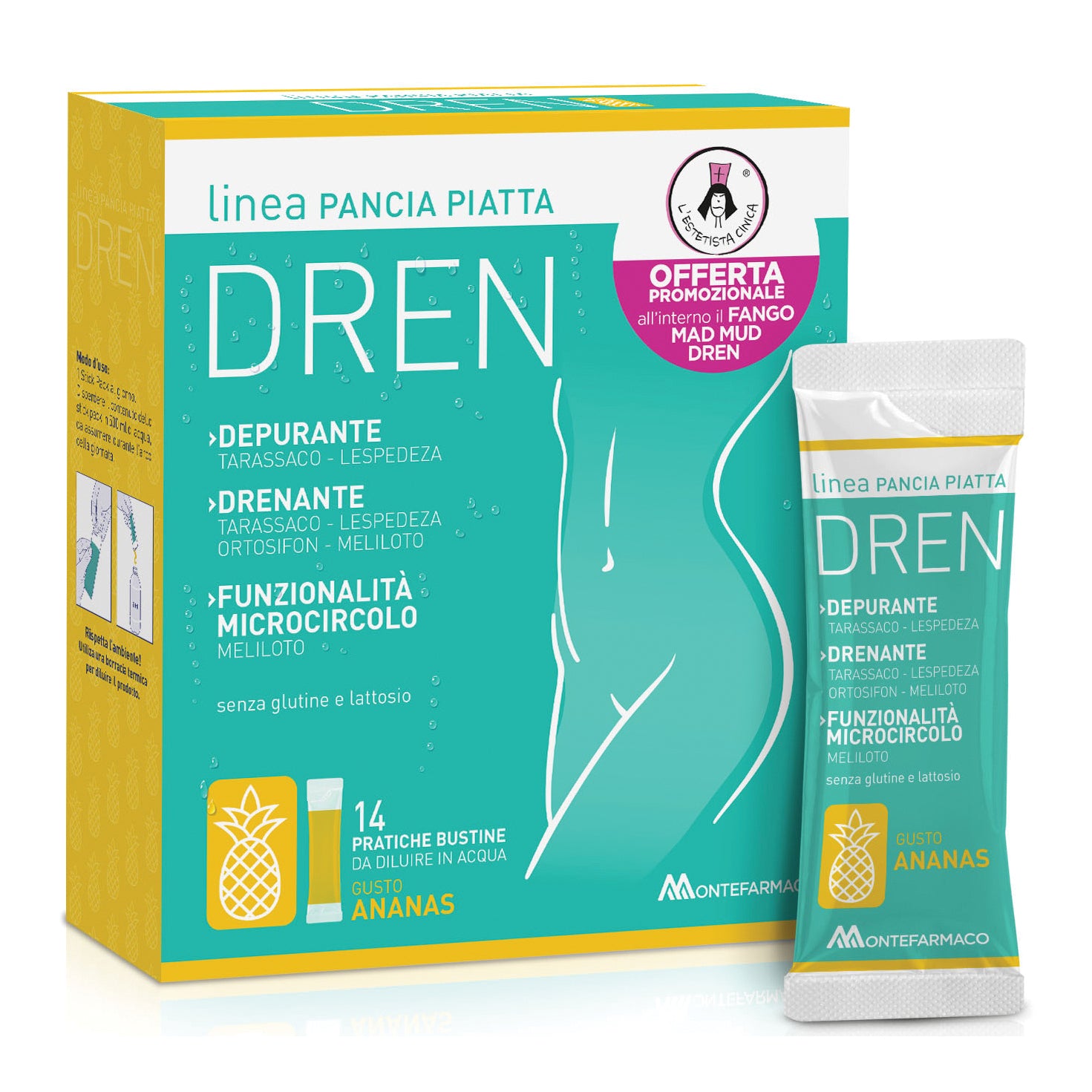 Pancia Piatta Dren Ananas 14 Bustine