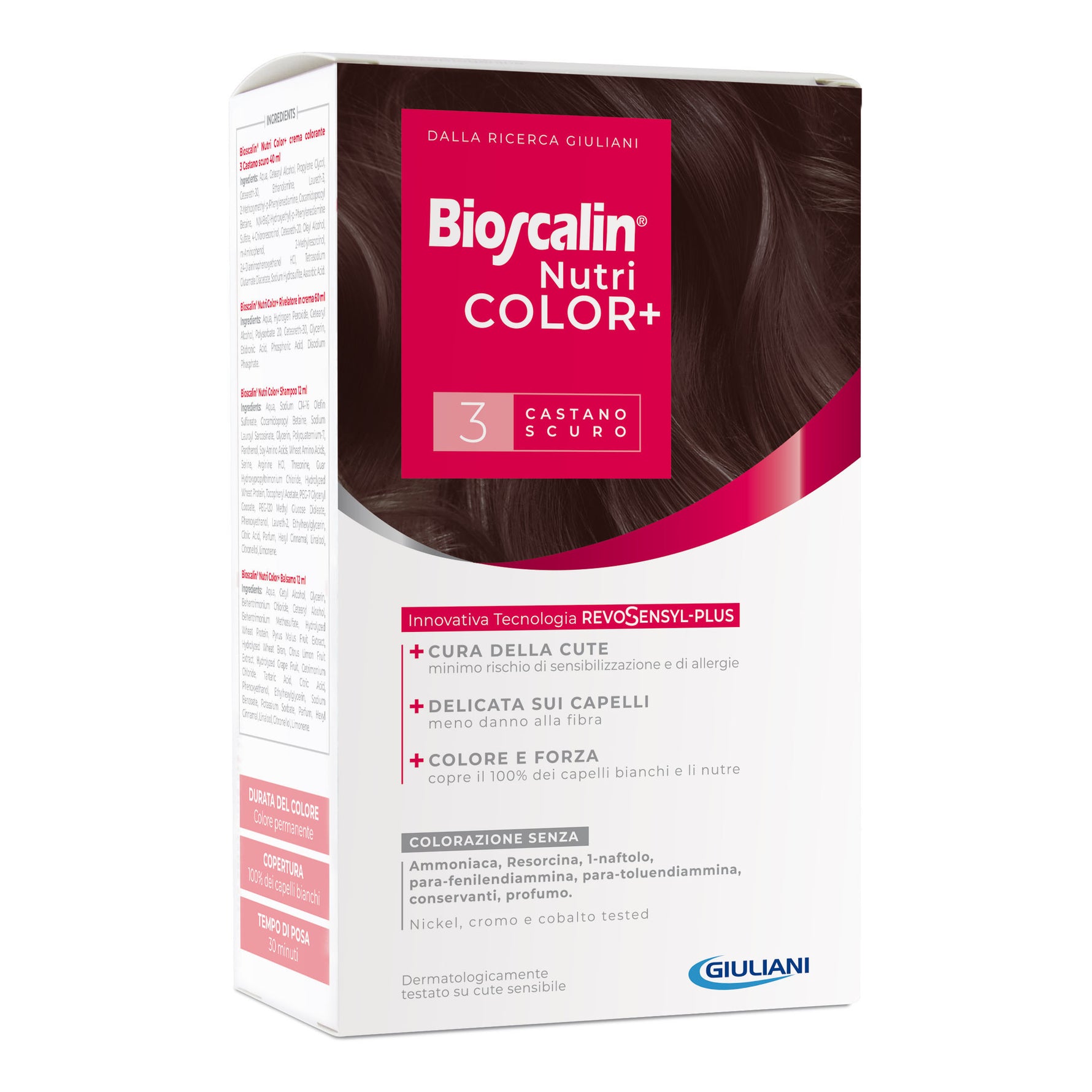 Bioscalin NutriCOLOR+ tinta permanente 3 Castano Scuro
