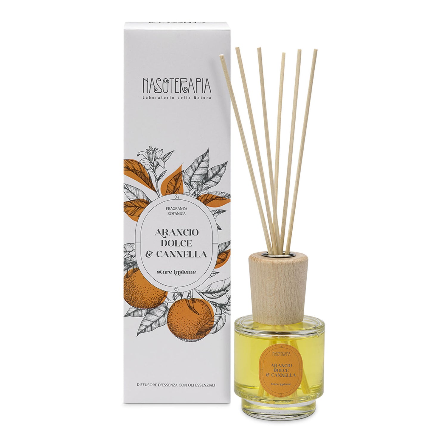 Nasoterapia Diffusore Bastoncini Arancio Dolce e Cannella 100ml