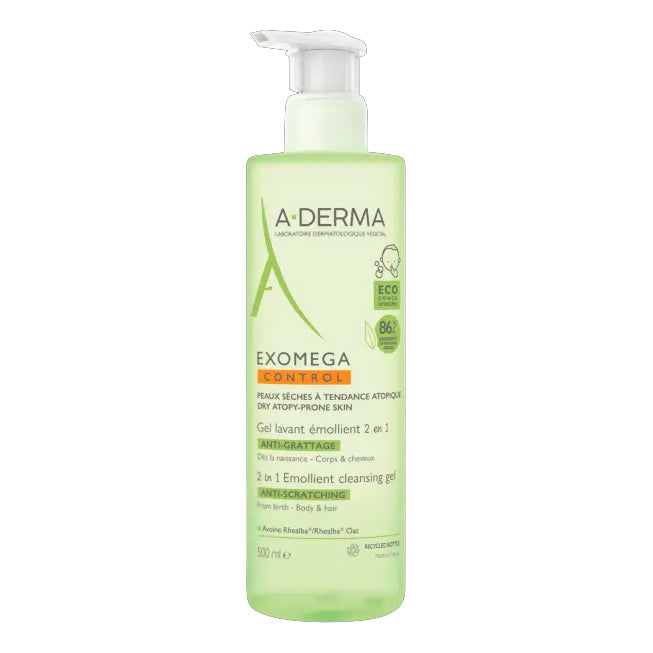 Aderma Exomega Control Gel Detergente Emolliente Viso E Corpo 500ml