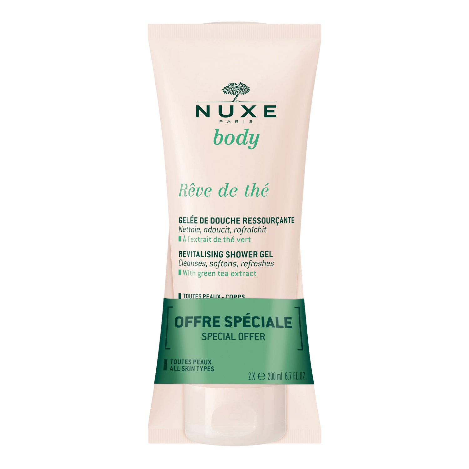 Nuxe Rêve De Thé Duo Gel Doccia Rigenerante Confezione Doppia 2 x 200ml