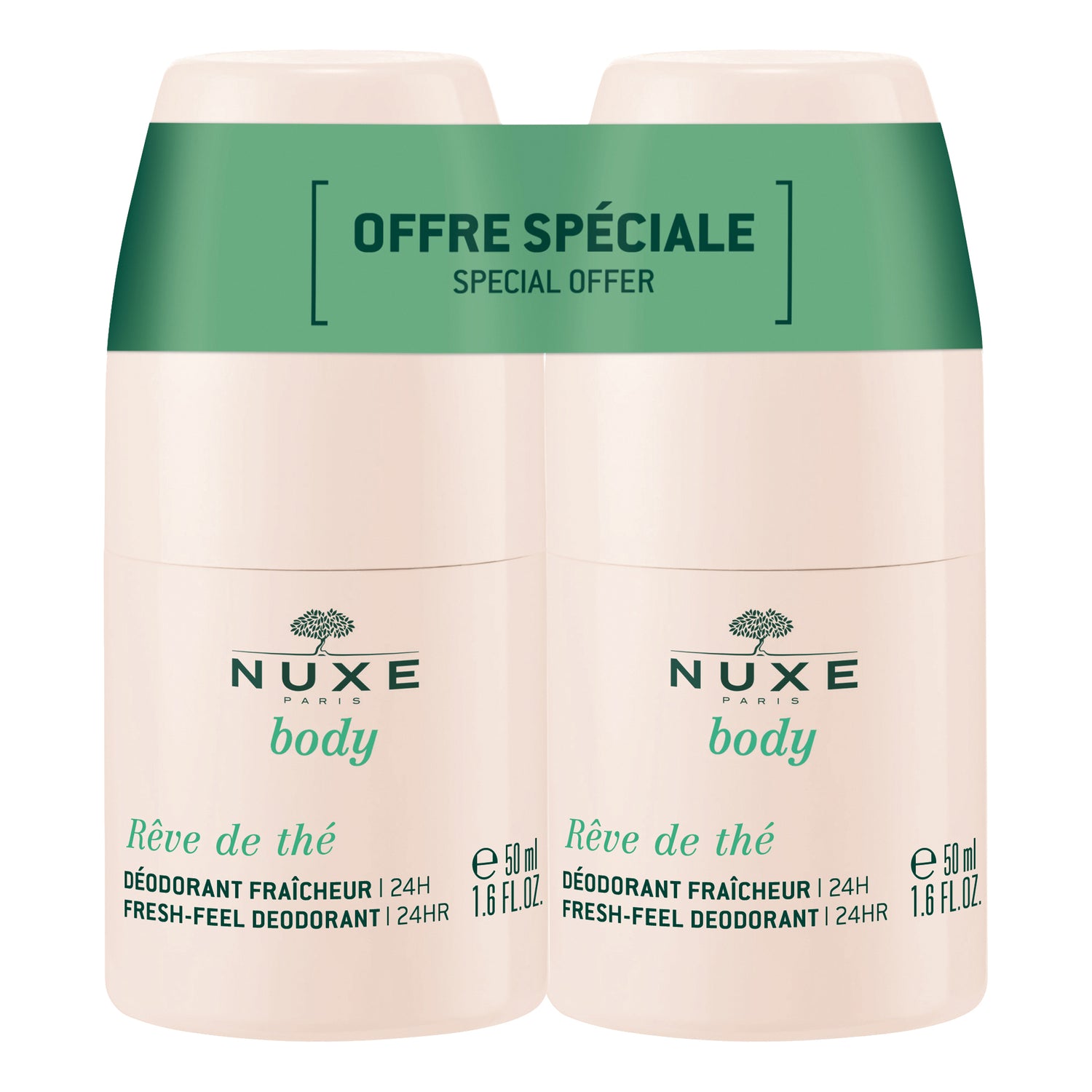 Nuxe Rêve De Thé Duo Deodorante Roll-On Protezione 24 Ore Confezione Doppia 2 x 50ml