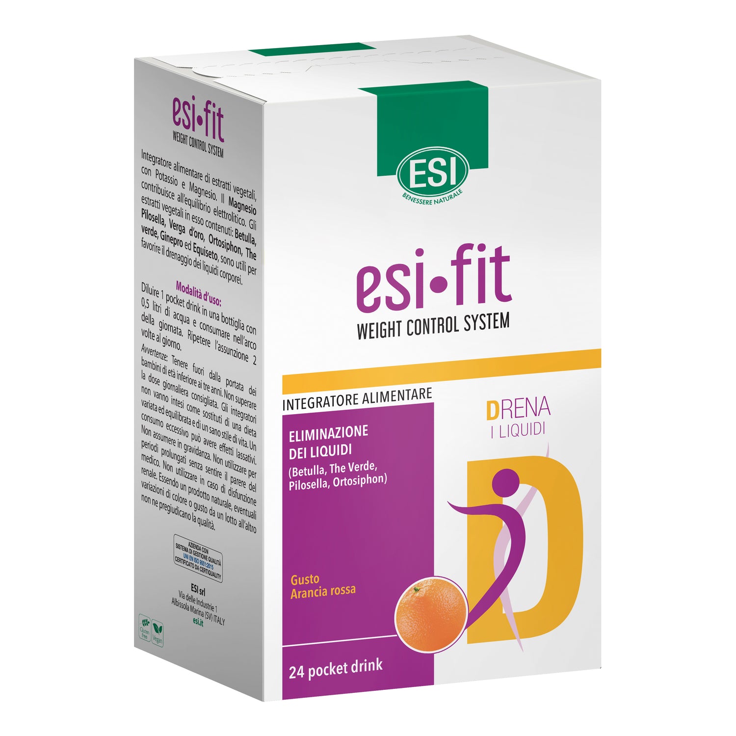 Esi Fit Drena Liquidi 24 Pocket Drink Arancia Rossa
