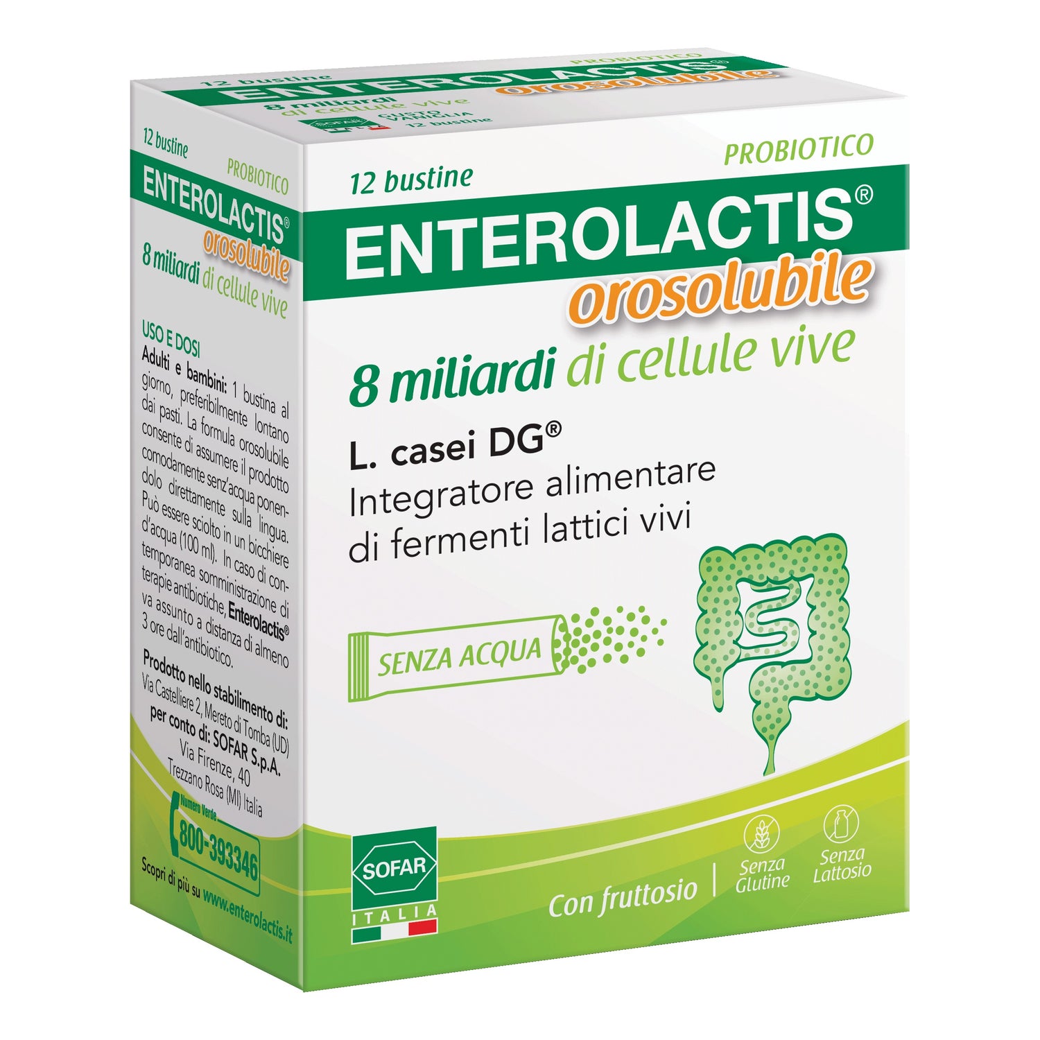 Enterolactis Integratore Di Fermenti Lattici 12 Bustine Orosolubili