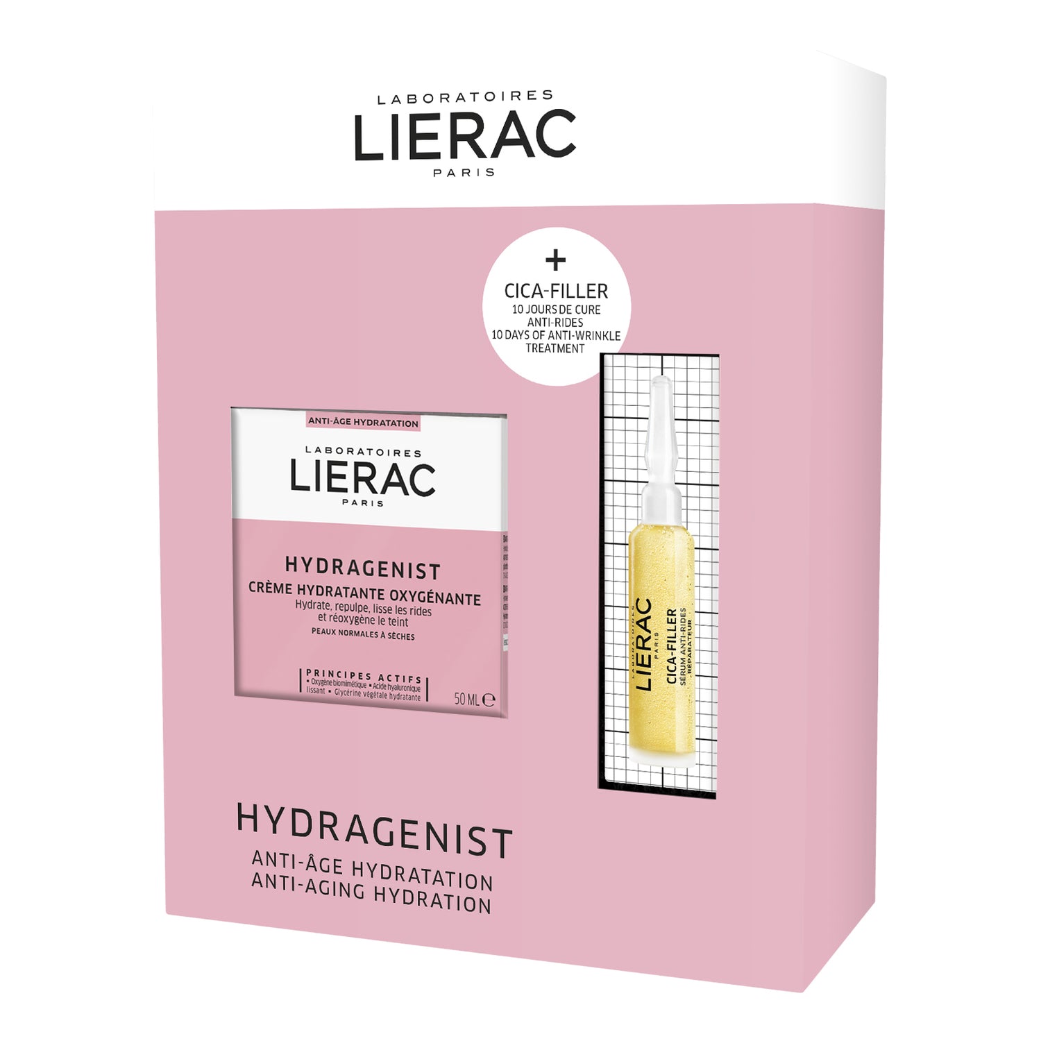 Lierac Cofanetto Hydragenist Crema 50ml + Fiala Cica Filler 10 Giorni