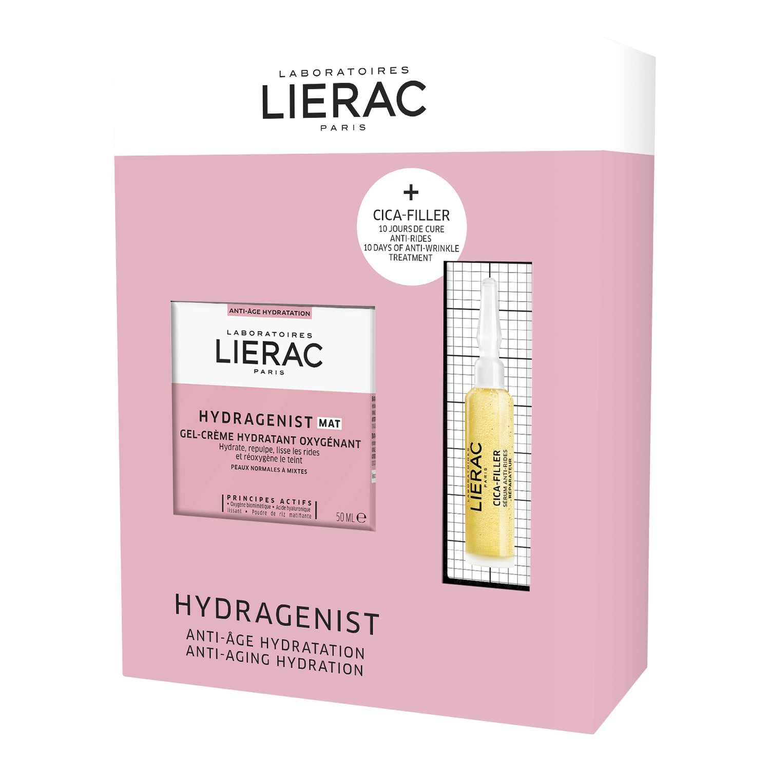Lierac Cofanetto Hydragenist Mat Gel Crema 50ml + Fiala Cica Filler 10 Giorni