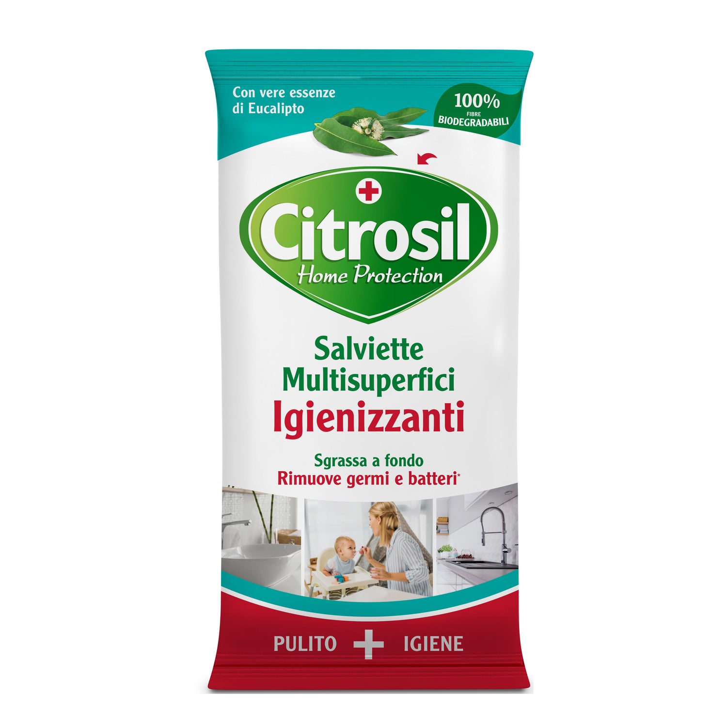 Citrosil Home Protection Salviette Multisuperfici Igienizzanti Eucalipto 40 Pezzi