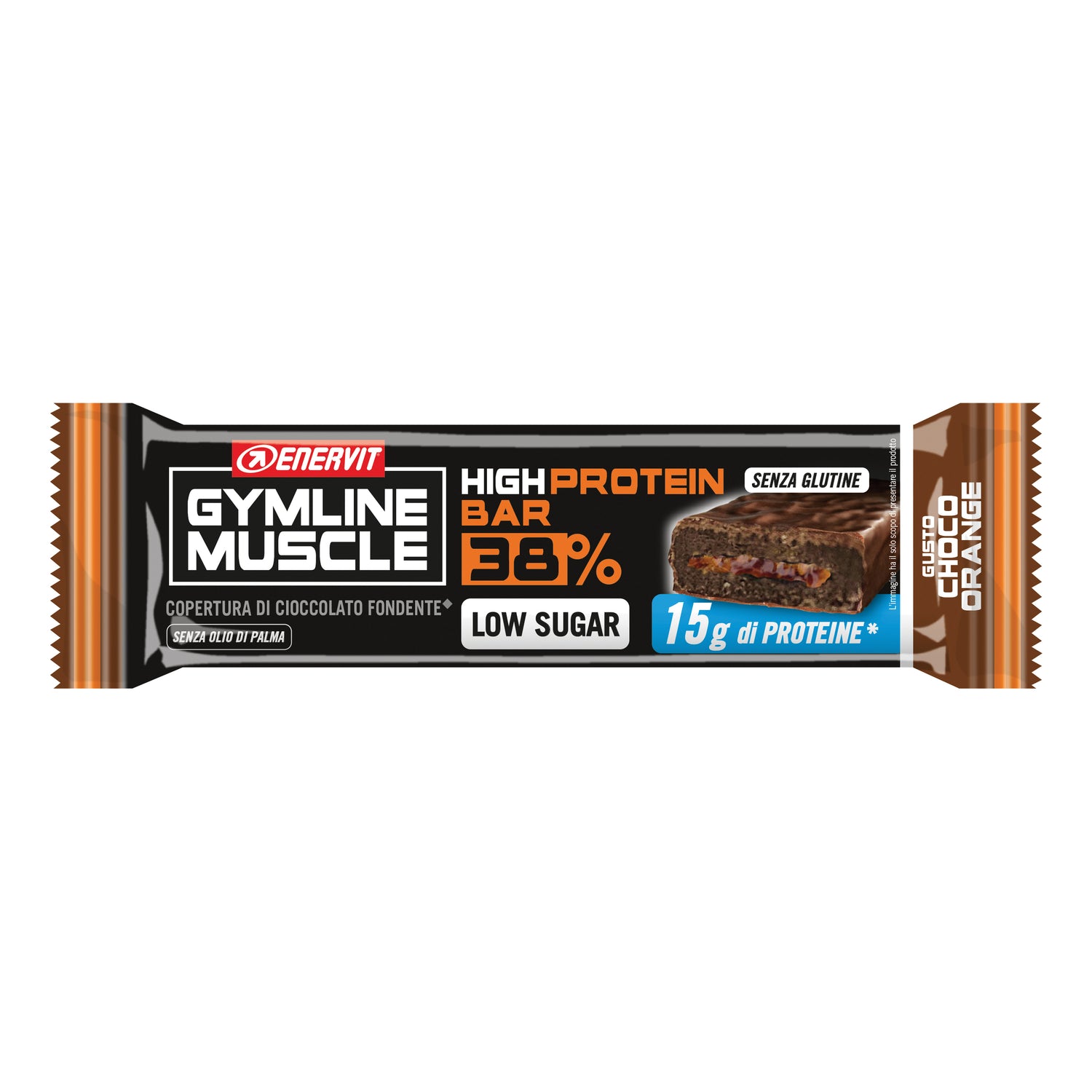 Enervit Gymline Muscle High Protein Barretta Proteica 38% Cioccolato Arancia 40G
