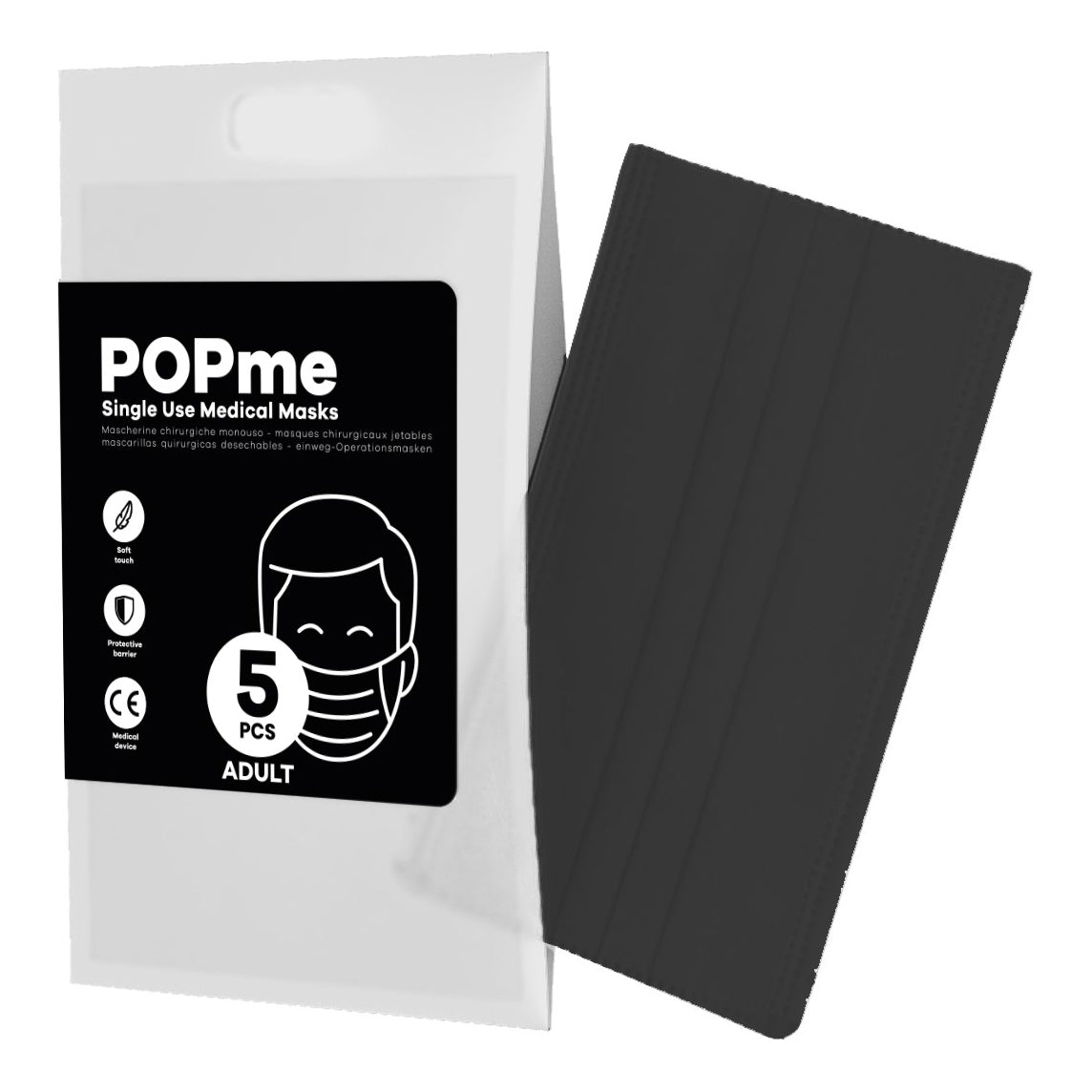 POPME MASK CHIR BLACK 5PZ