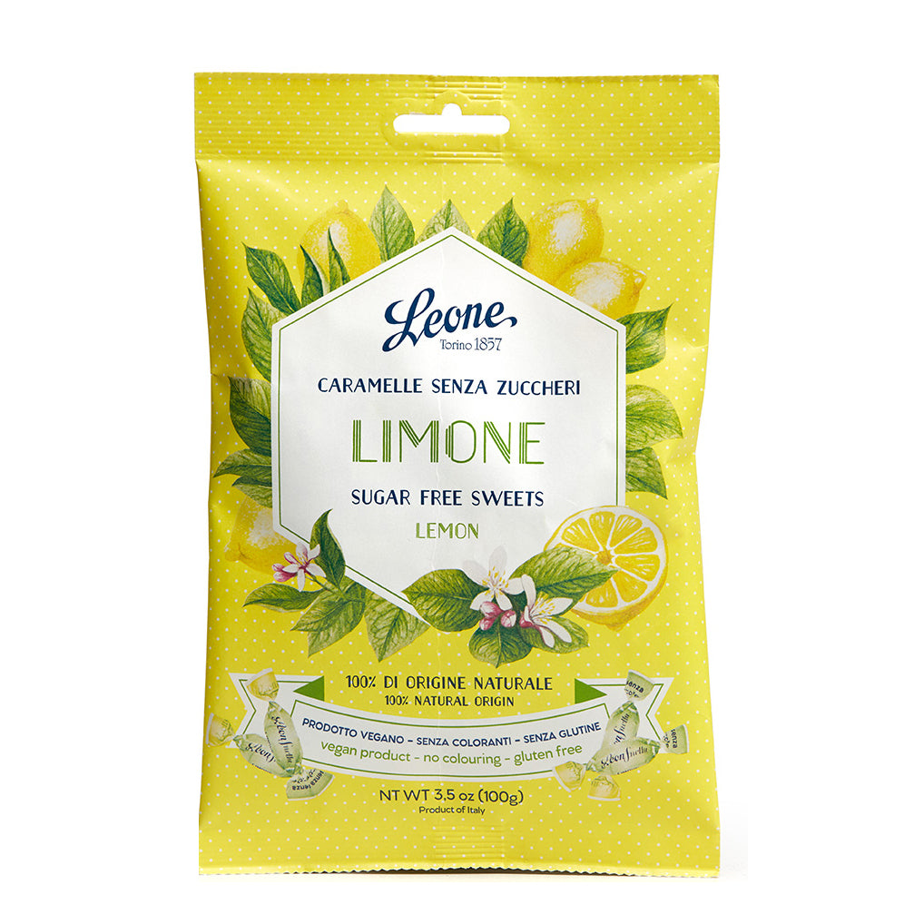 Leone Caramelle Limone Senza Zucchero In Sacchetto Di Carta 100g  