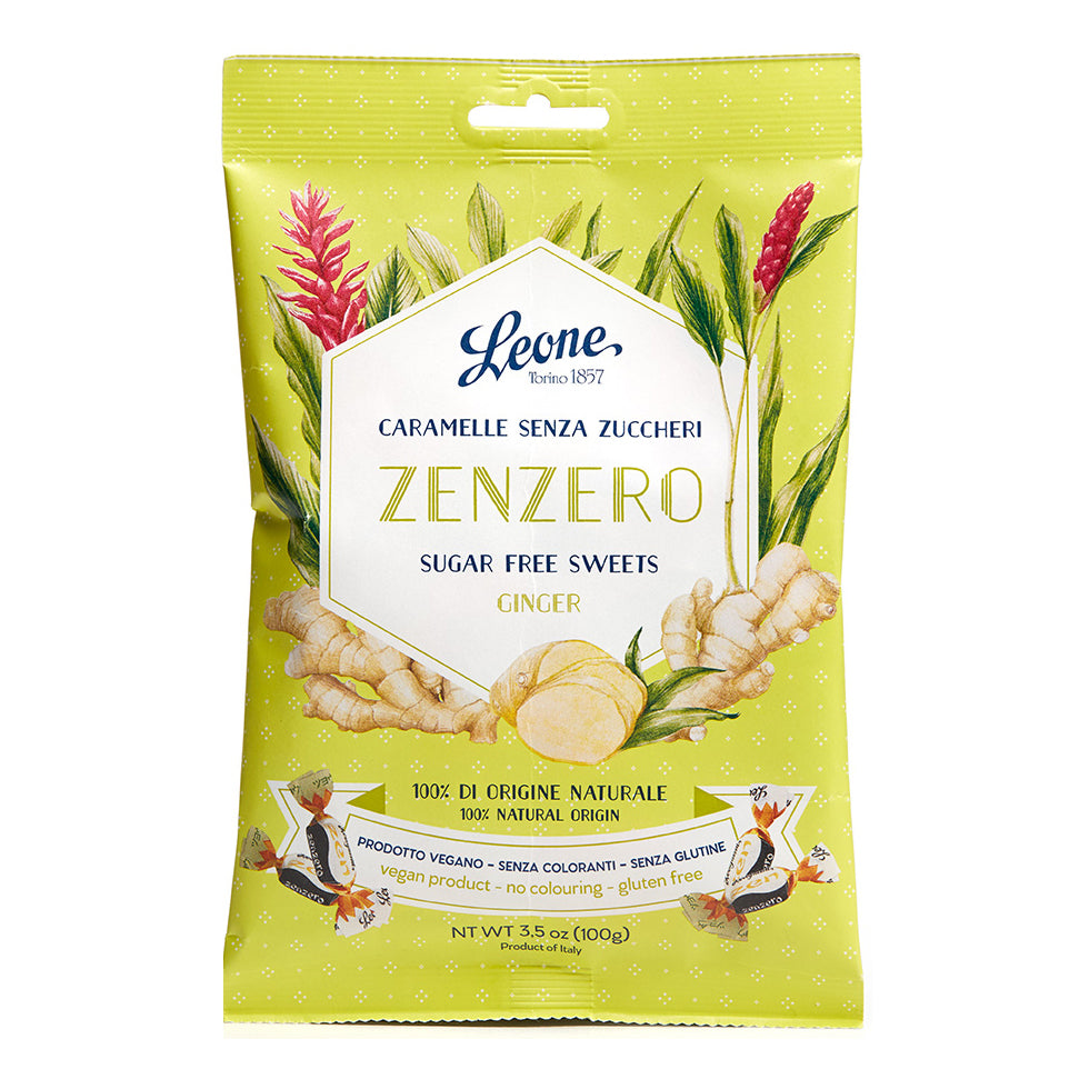 Leone Caramelle Zenzero Senza Zucchero In Sacchetto Di Carta 100g