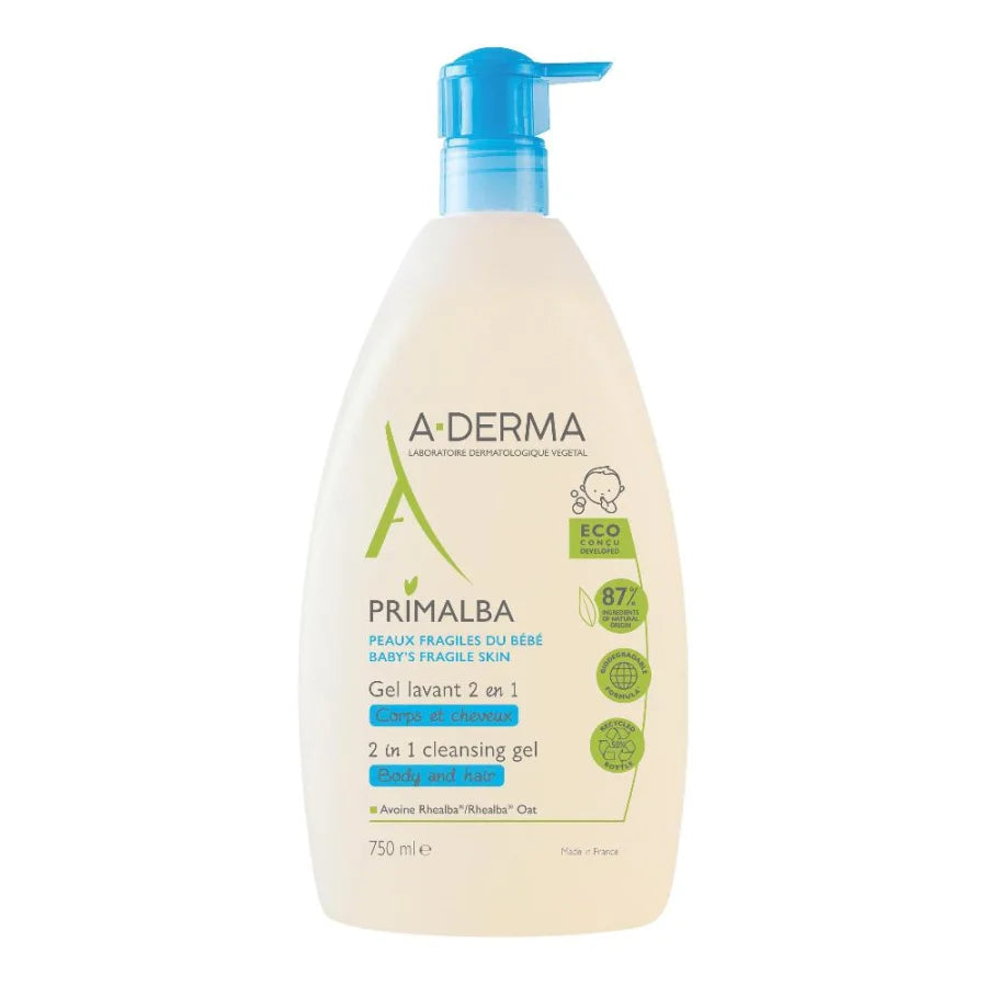 A-Derma Primalba | Gel Detergente 2in1 Corpo Capelli Bambini | 750ml
