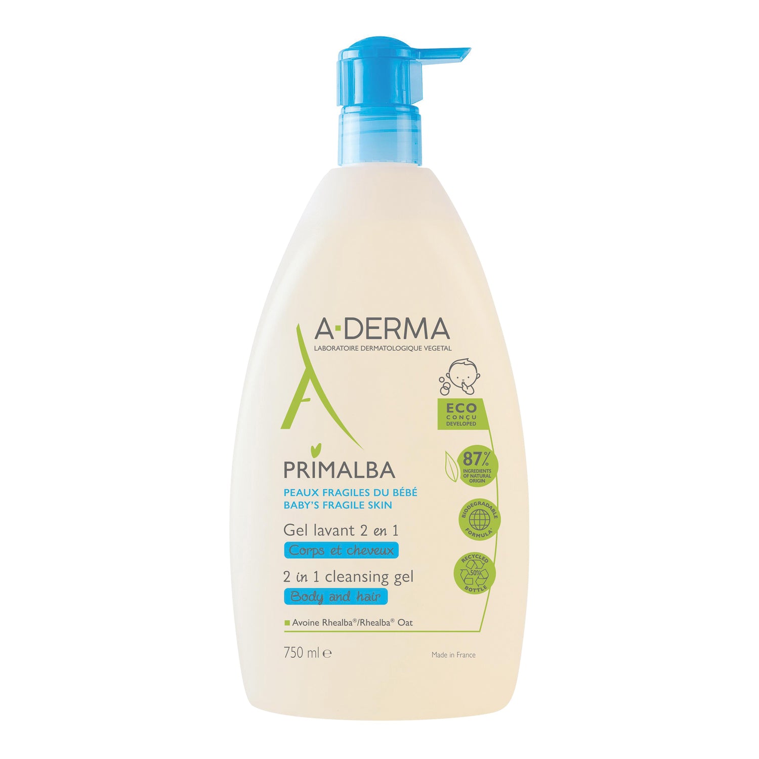 Aderma Primalba Gel Lavante 2 In 1 Corpo E I Capelli Del Neonato 750ml