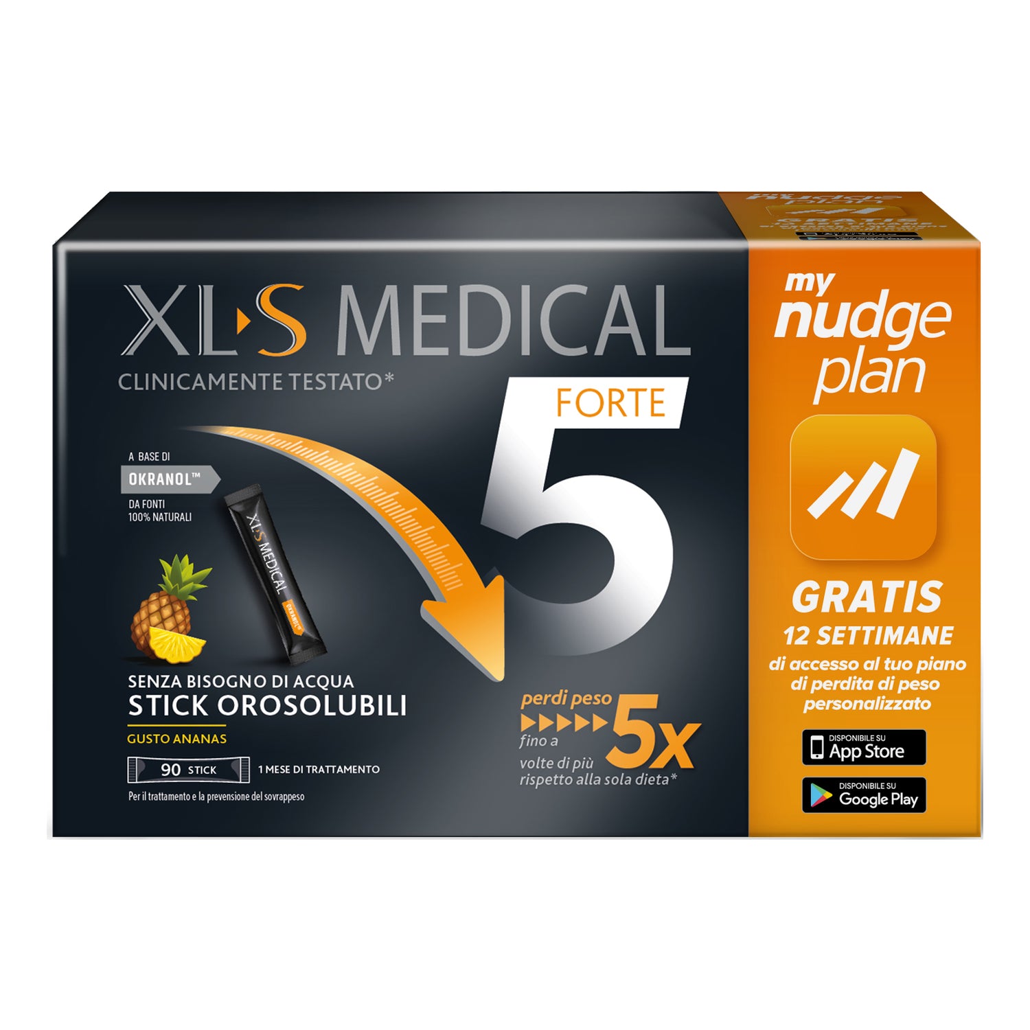 XLS MEDICAL Forte 5 Controllo Del Peso 90 Stick Orosolubili