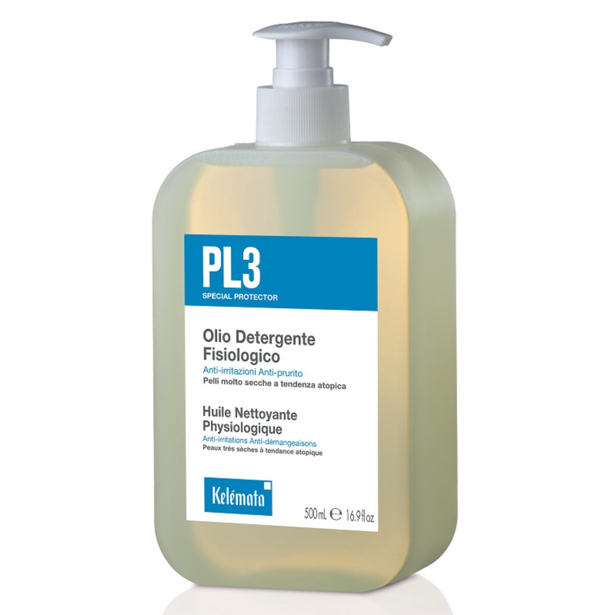 PL3 | Olio Detergente Fisiologico Anti-Irritazioni Pelle Atopica con Ceramidi | 500ml  