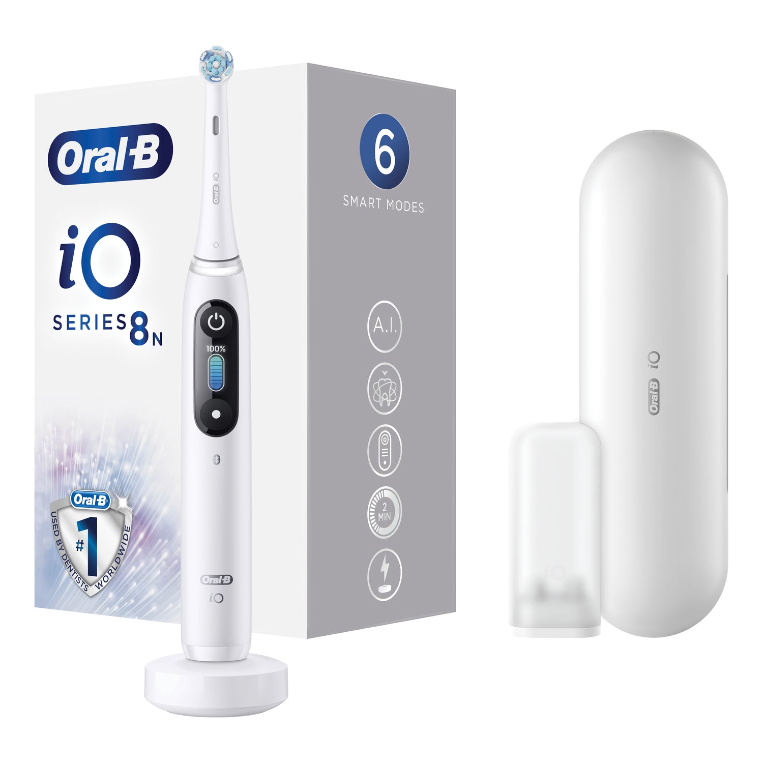 Oral-B iO Serie 8 WHITE Spazzolino Elettrico Bianco