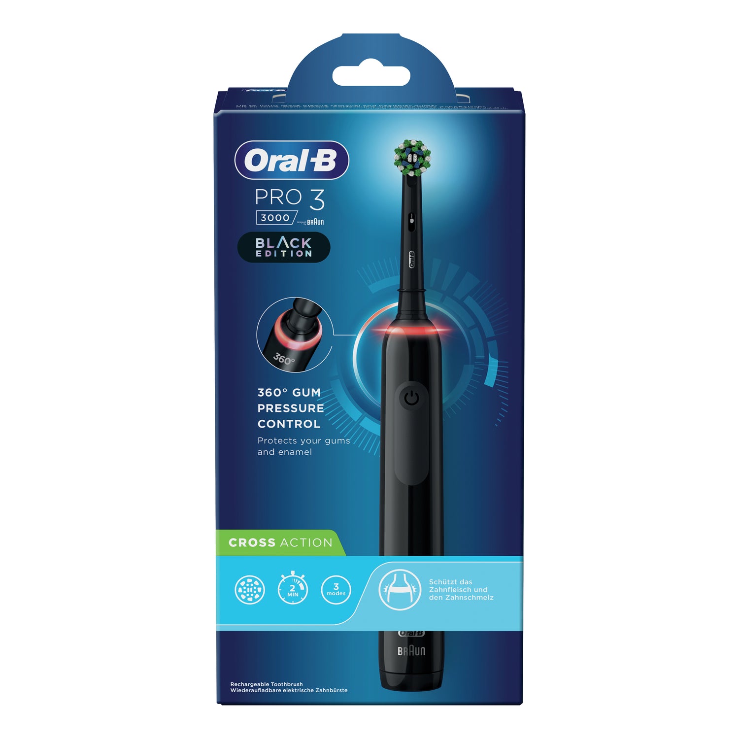 Oral-B Spazzolino Elettrico PRO 3 Cross Action Black Edition