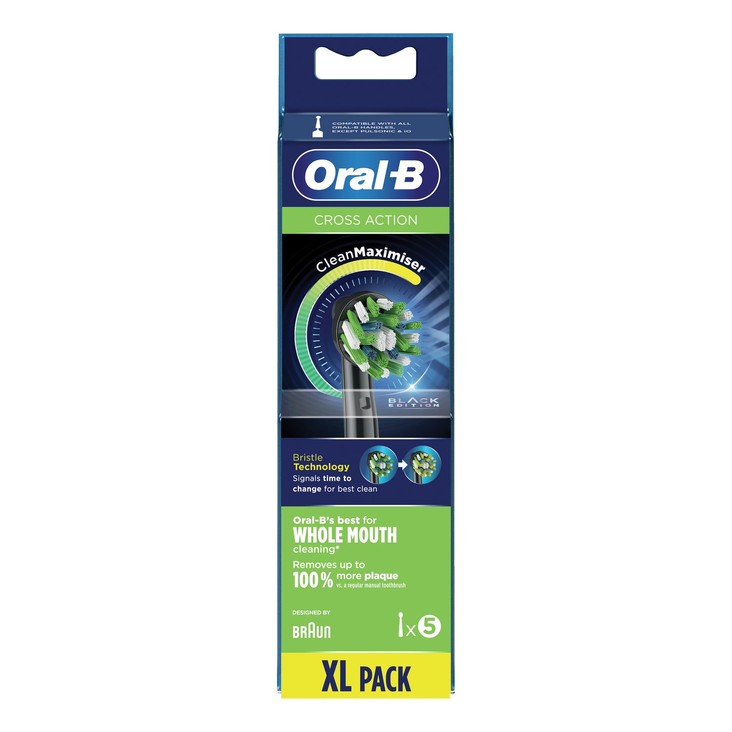 Oral-B Testine Di Ricambio Cross Action Black Edition 5 Pezzi