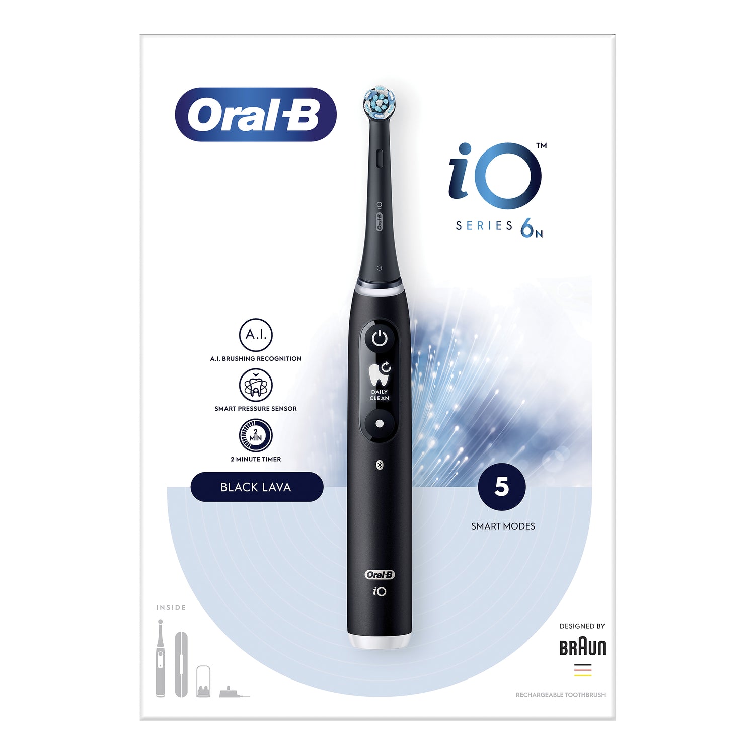 Oral-B iO Serie 6 Black Spazzolino Elettrico Nero