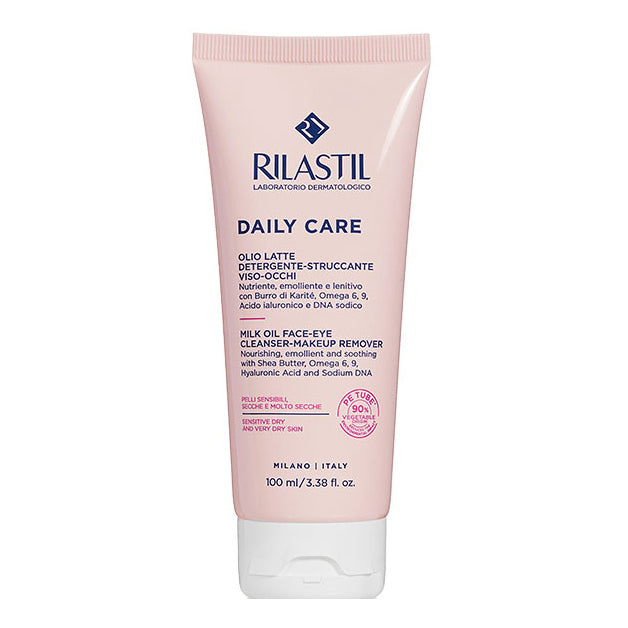 Rilastil Daily Care Olio Latte Detergente Lenitivo Viso Occhi E Collo Pelli Sensibili 100ml  