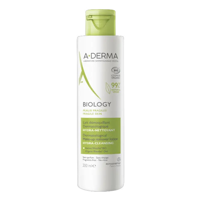 A-Derma Biology | Latte Struccante Viso Dermatologico Idra Detergente Bio Anti Inquinamento | 200 ml  