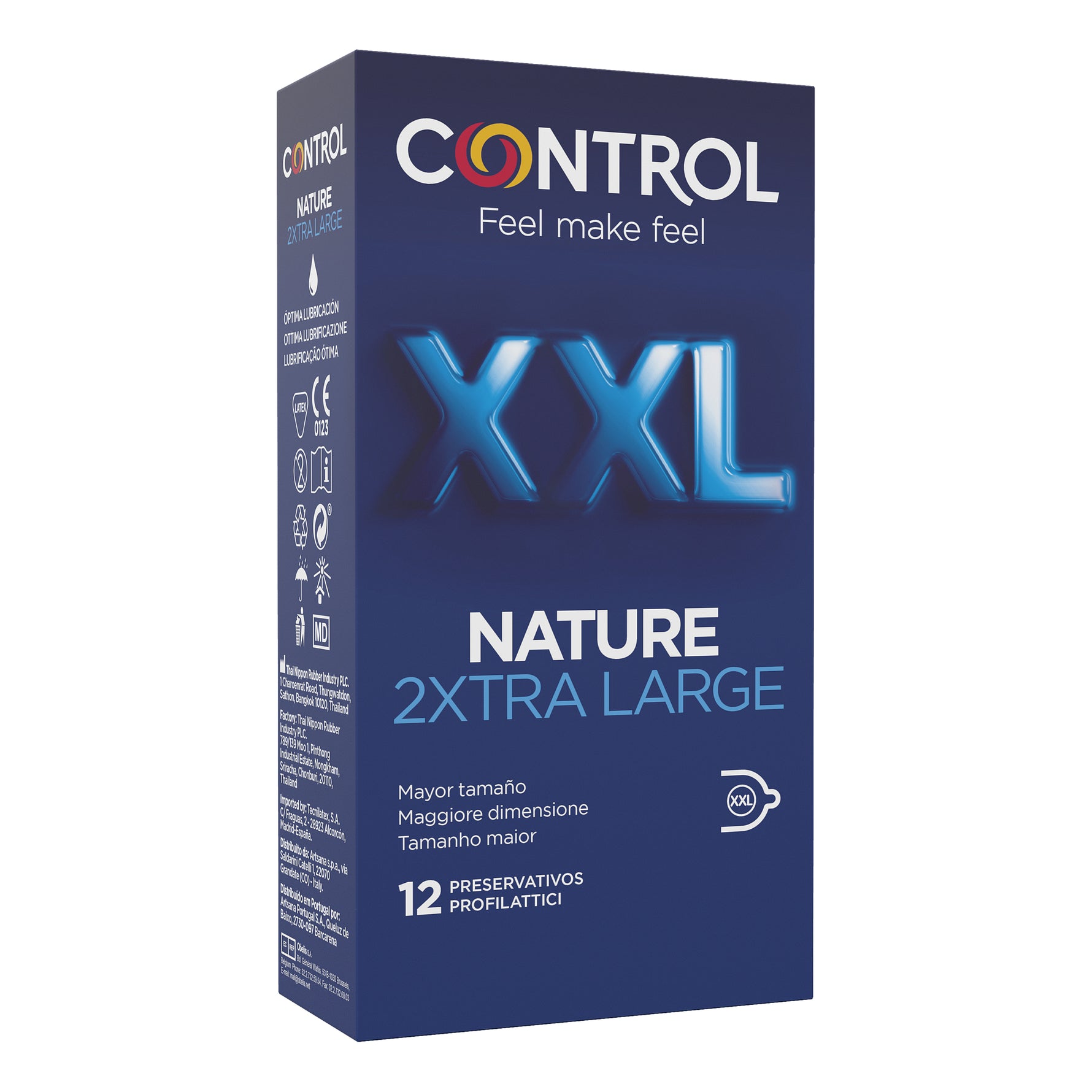 Control Nature XXL | Preservativi Dimensione Maggiorata Elevato Comfort | 12 Profilattici

