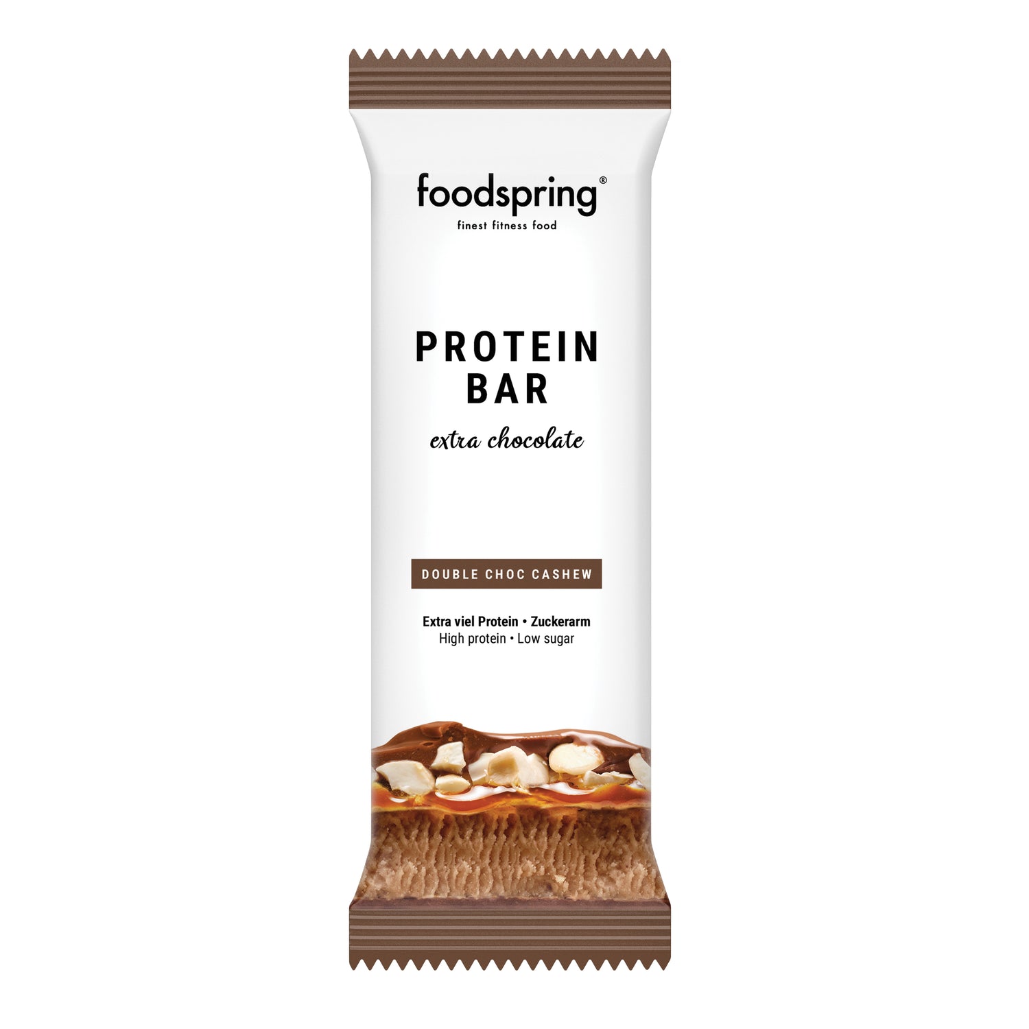 Foodspring Protein Bar - Barretta Proteica Extra Chocolate Doppio Cioccolato E Anacardi 65g