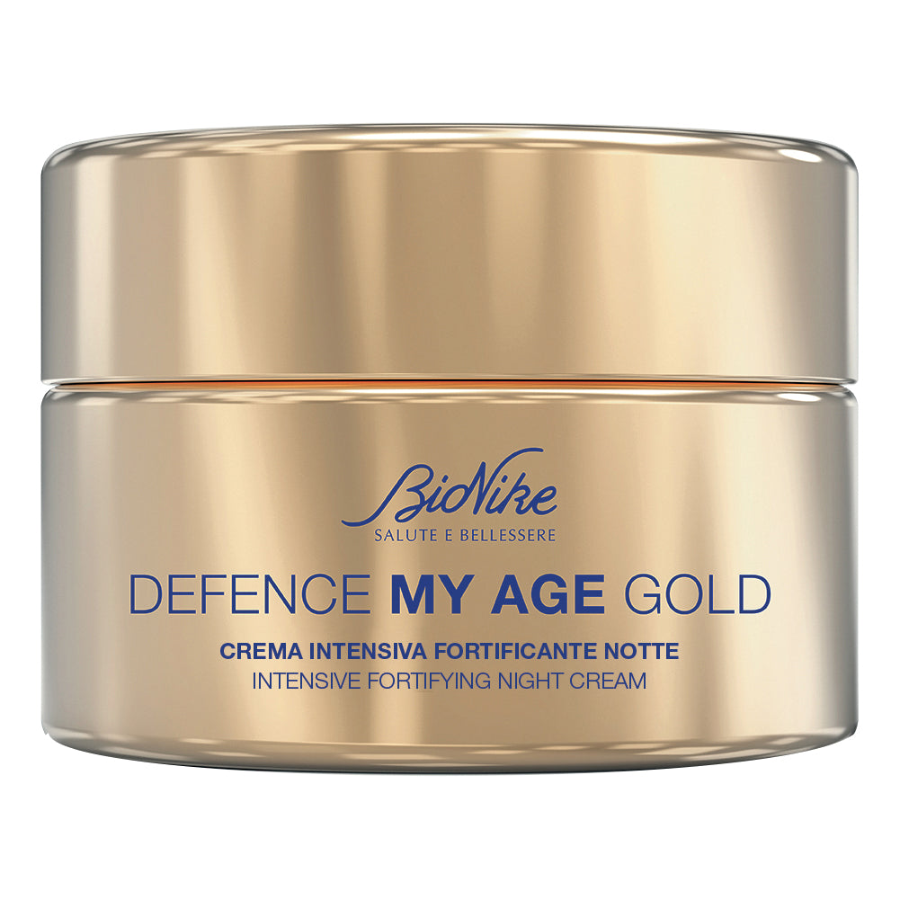 BioNike Defence My Age Gold | Crema Intensiva Fortificante Notte | 50 ml
