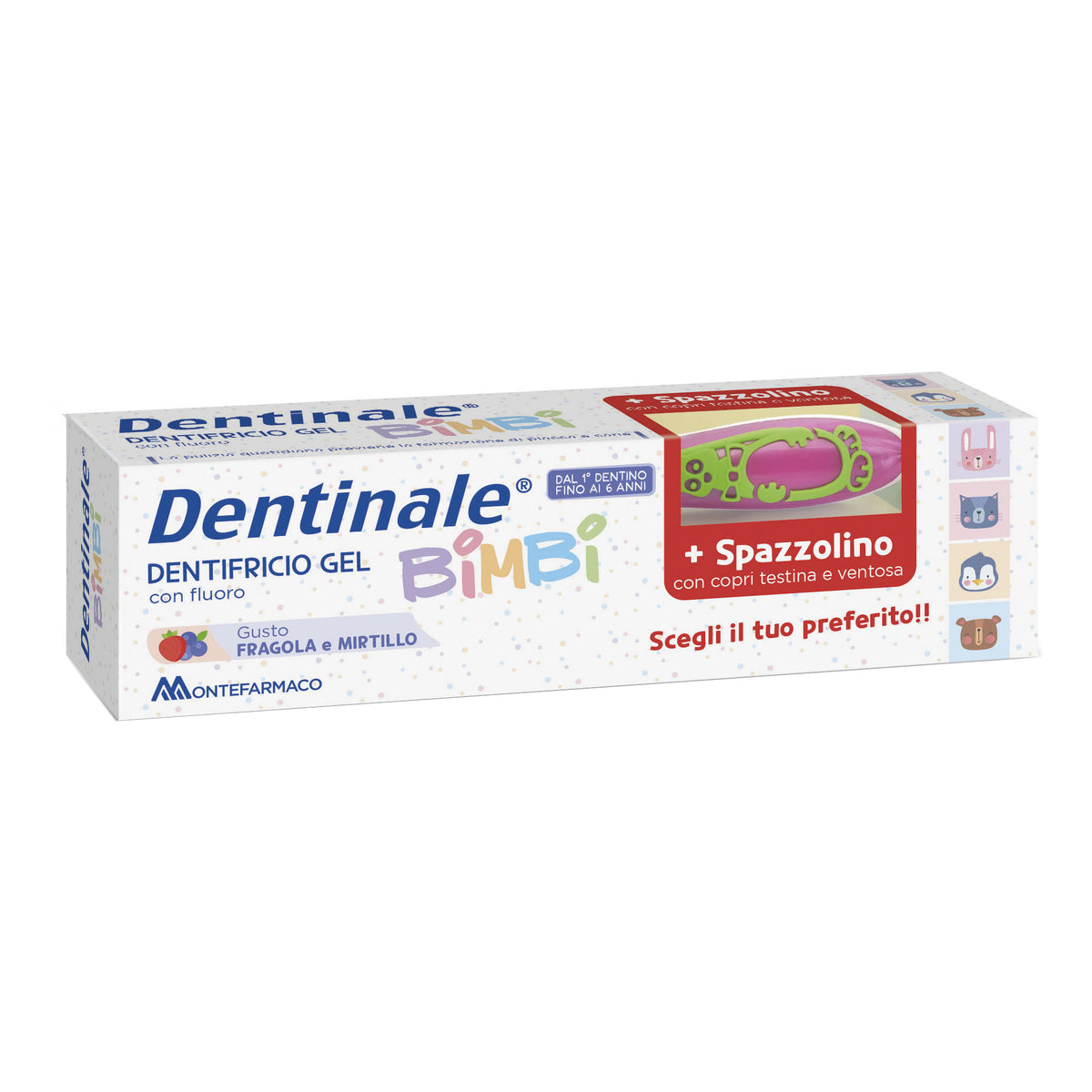 Dentinale Dentifricio Fluoro + Spazzolino Bimbi 0-6 Anni  