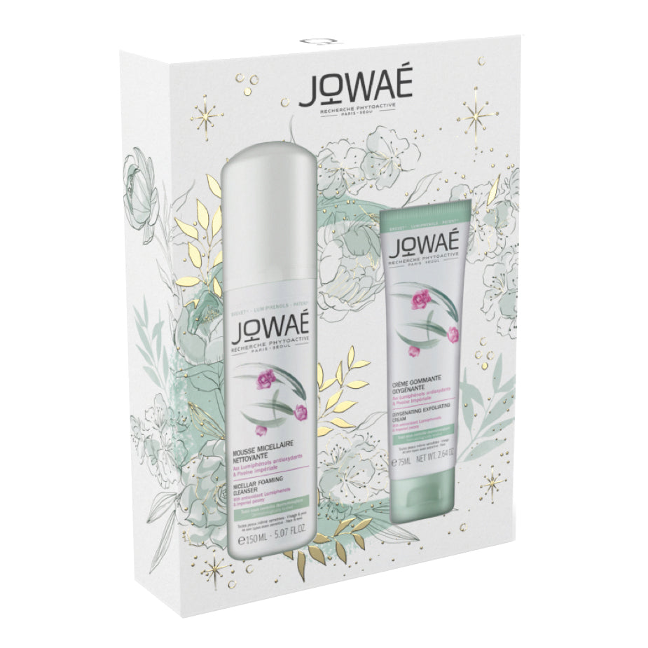 Jowaé Cofanetto Natale Mousse Micellare Struccante 150 ml e Crema Esfoliante Ossigenante 75 ml