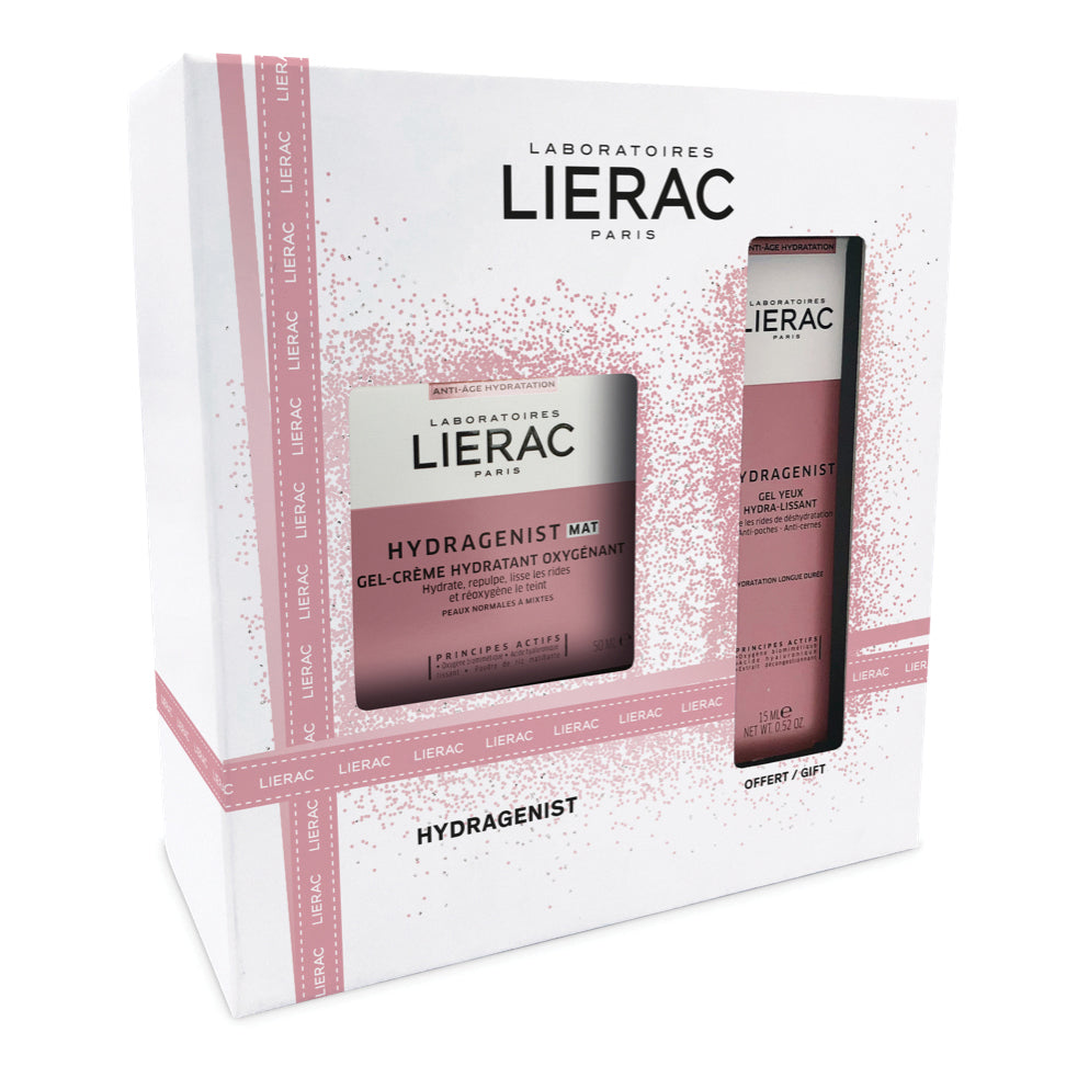 Lierac Cofanetto Natale Hydragenist Gel-Crema Idratante Ossigenante 50ml + Hydragenist Gel Occhi Idra-Levigante 15ml