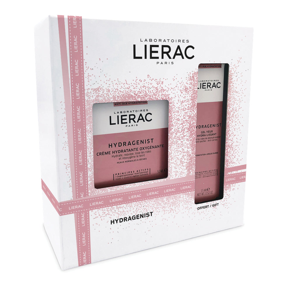 Lierac Cofanetto Natale Hydragenist Crema Idratante Ossigenante 50 ml + Hydragenist Gel Occhi Idra-Levigante 15 ml