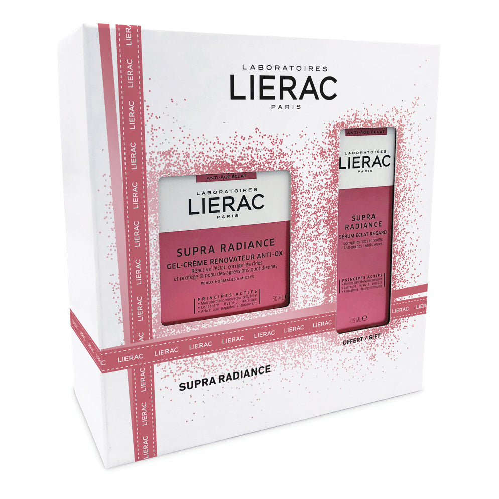 Lierac Cofanetto Natale Supra Radiance Gel-Crema Anti-Ossidante Rinnovatrice 50ml + Siero Occhi Illuminante 15ml