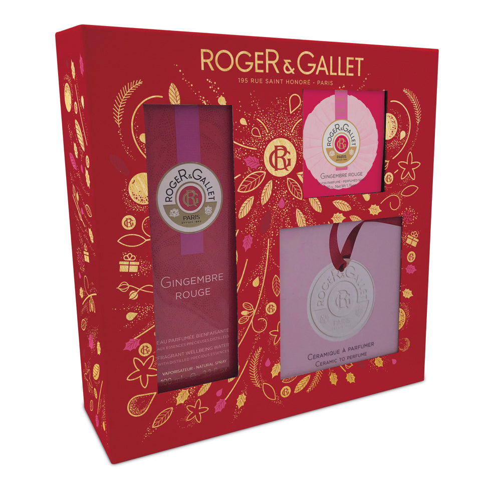 Roger&Gallet - Gingembre Rouge Cofanetto Acqua Profumata 100 Ml, Saponetta 50 G E Una Ceramica Da Profumare  