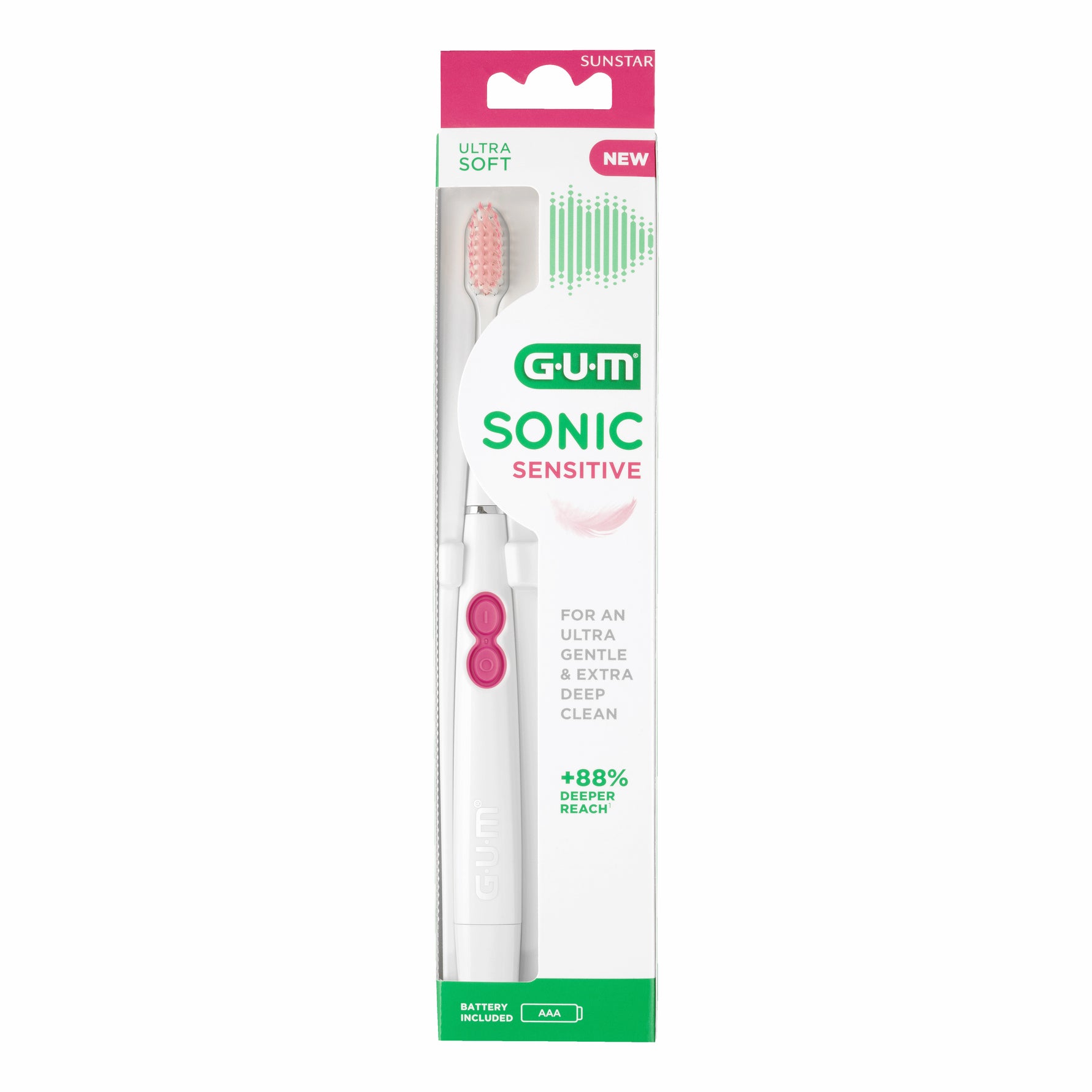 GUM Sonic Sensitive | Spazzolino a Batteria Denti Sensibili | 1 Pezzo
