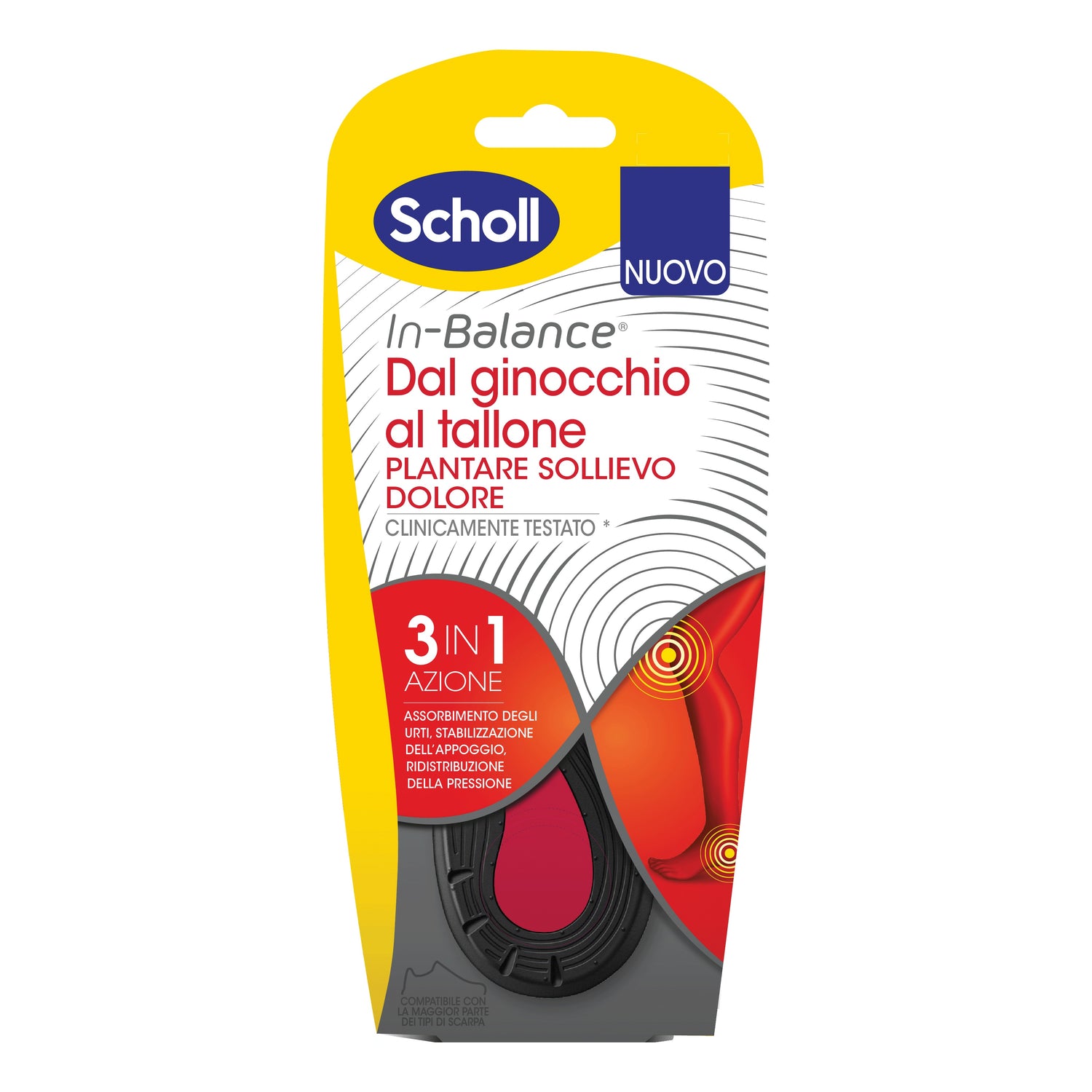 Scholl Everyday Plantari Sollievo Dolore Dal Ginocchio Al Tallone Taglia L (42,5-45) 2 Pezzi