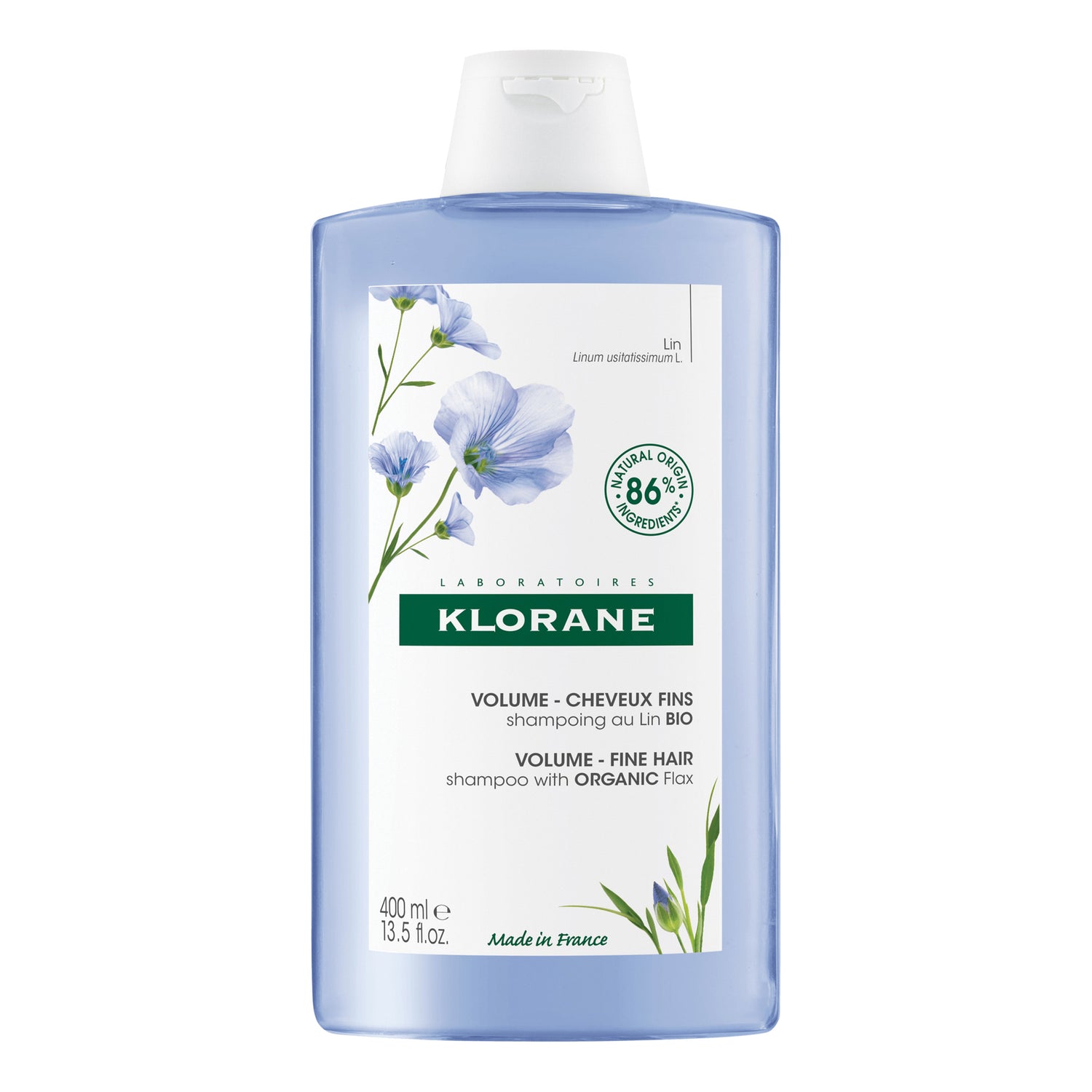 Klorane Shampoo Alle Fibre Lino Per Capelli Sottili E Senza Volume 400ml