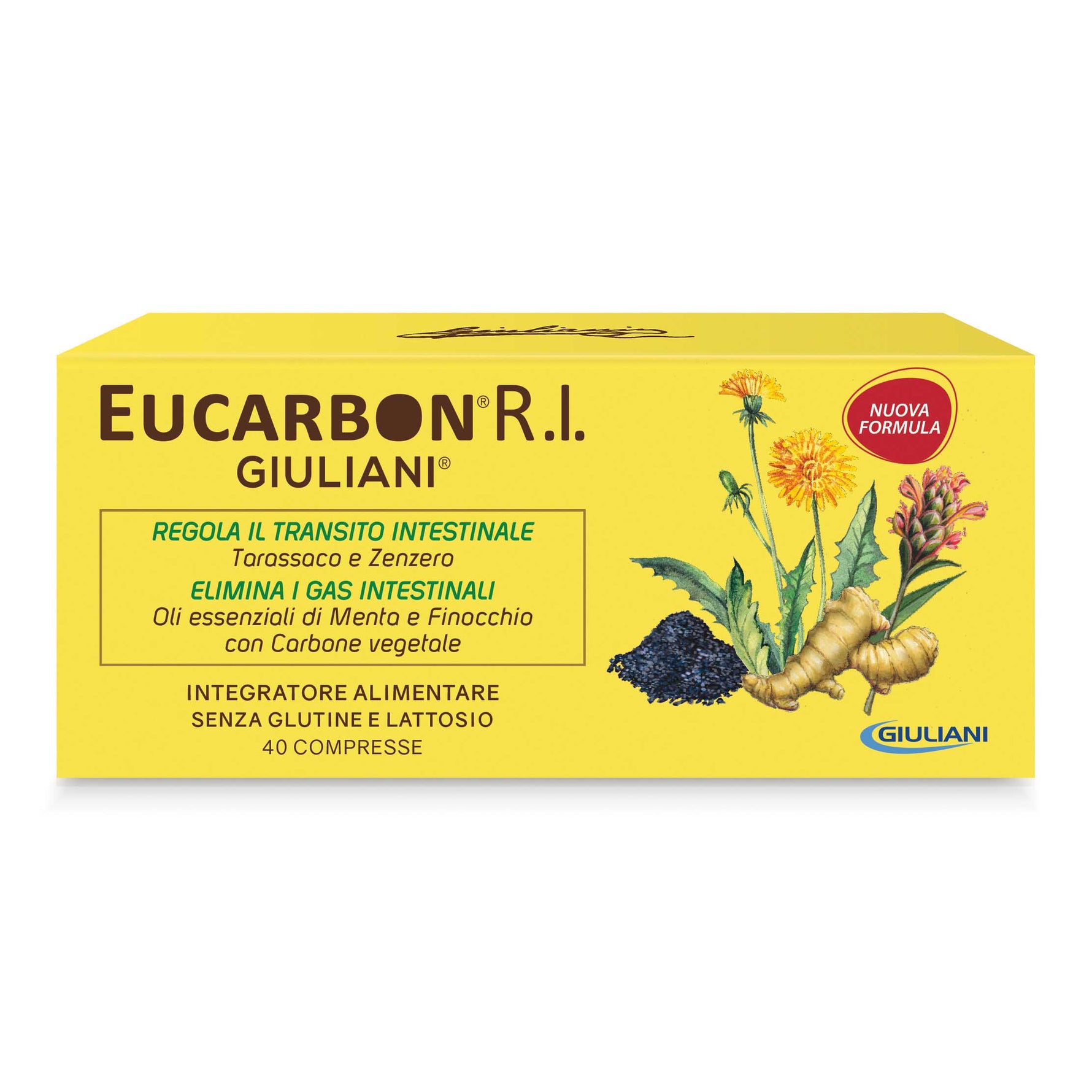 Eucarbon Giuliani integratore per gonfiore e gas intestinali 40 compresse
