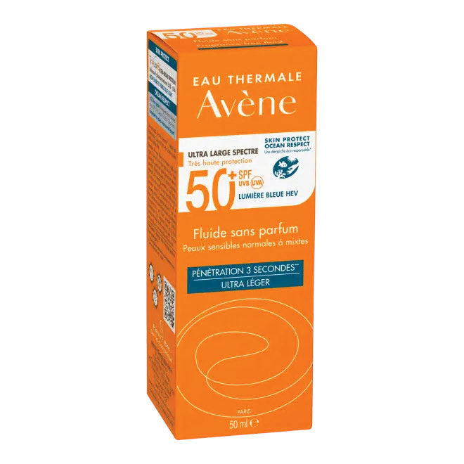 Avène | Fluido Solare SPF 50+ Viso Senza Profumo Pelle Sensibile | 50 ml