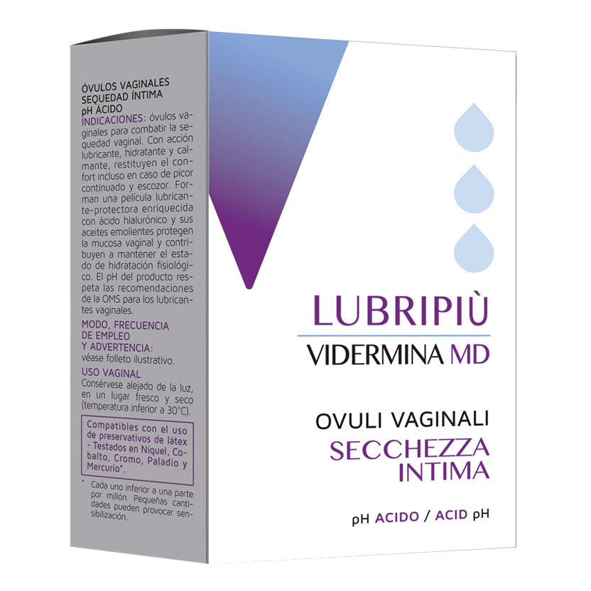 Vidermina Lubripiù – 10 Ovuli Vaginali Secchezza Intima