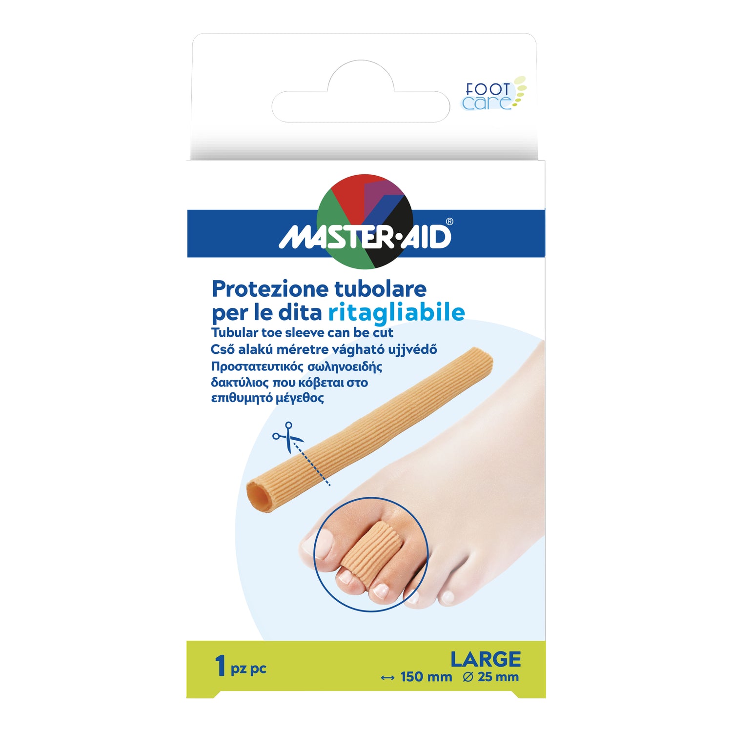 Master Aid Foot Care Protezione Tubolare Ritagliabile Taglia Large 15cm