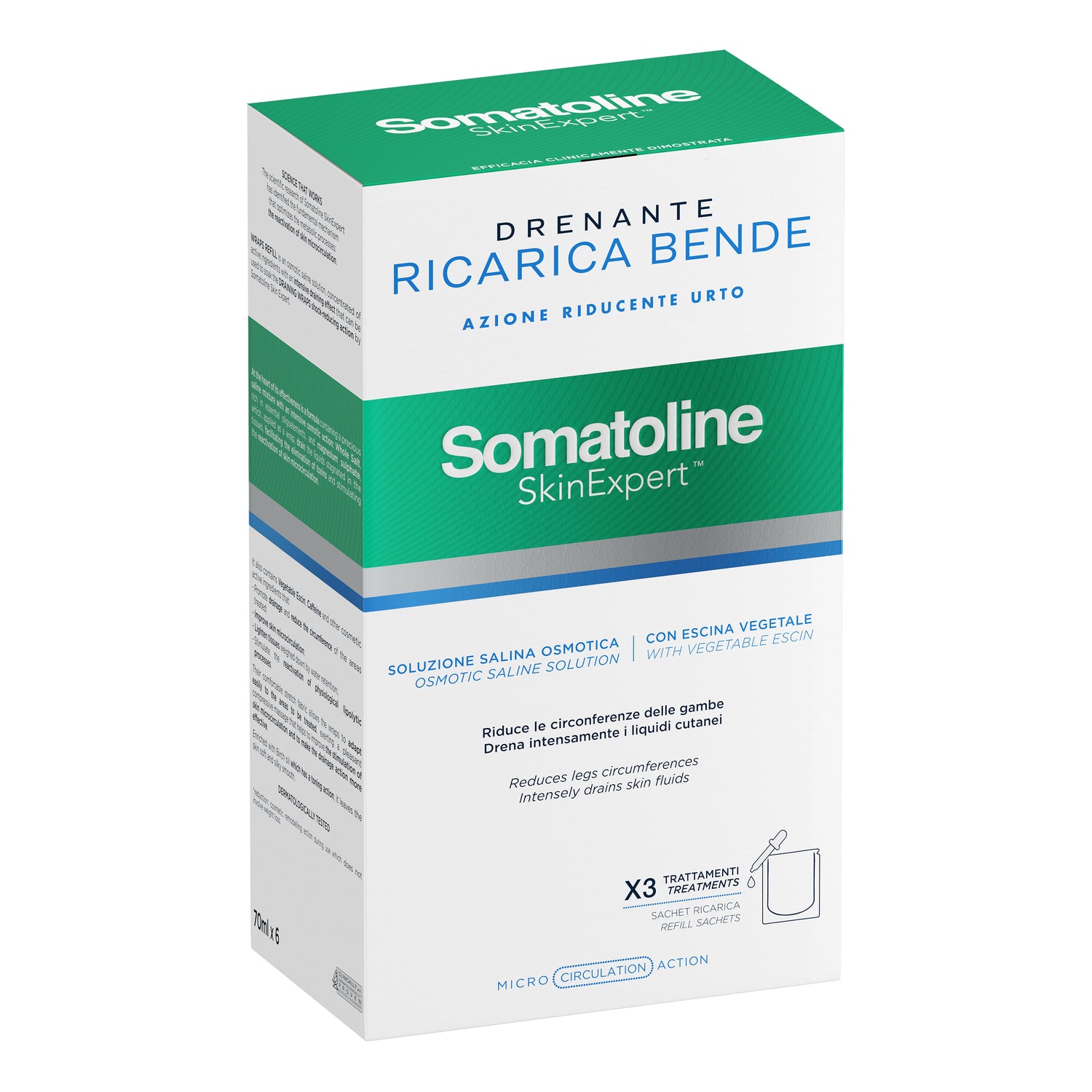 Somatoline Skin Expert Bende Snellenti Drenanti Kit Ricarica 6 Pezzi