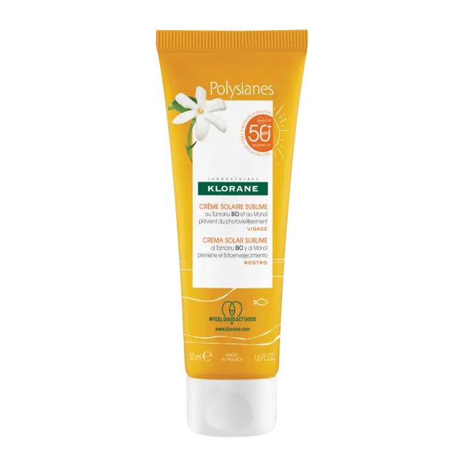 Klorane Les Polysianes Cema Solare Sublime Viso Nutritiva Al Tamanu Bio E Monoi Spf 50+ 50ml