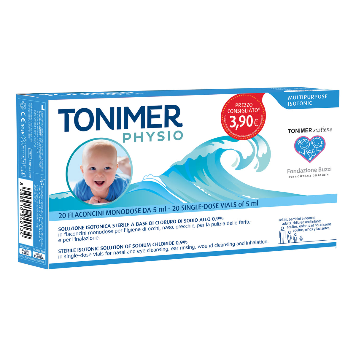 Tonimer Physio Monodose - Soluzione Nasale Isotonica Sterile 20 Flaconcini 5 ML  